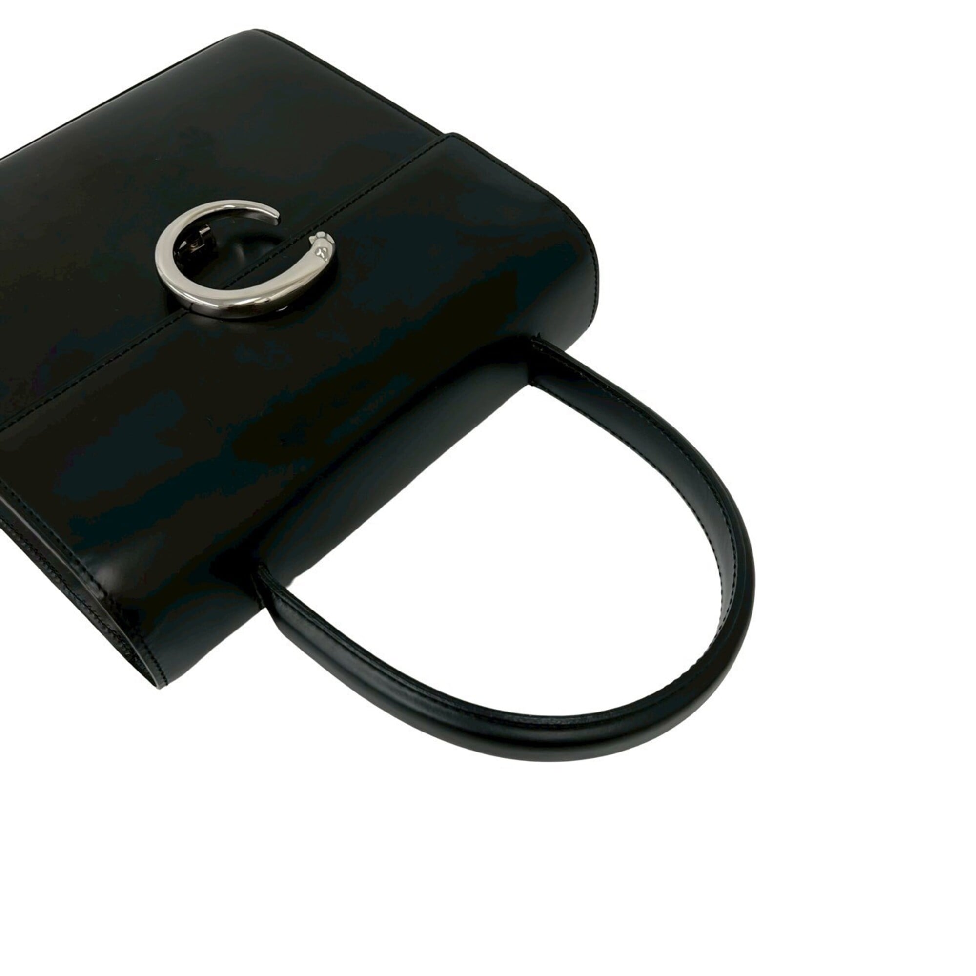 Cartier Black Leather Handbag Shoulder Bag (Pre-Owned)