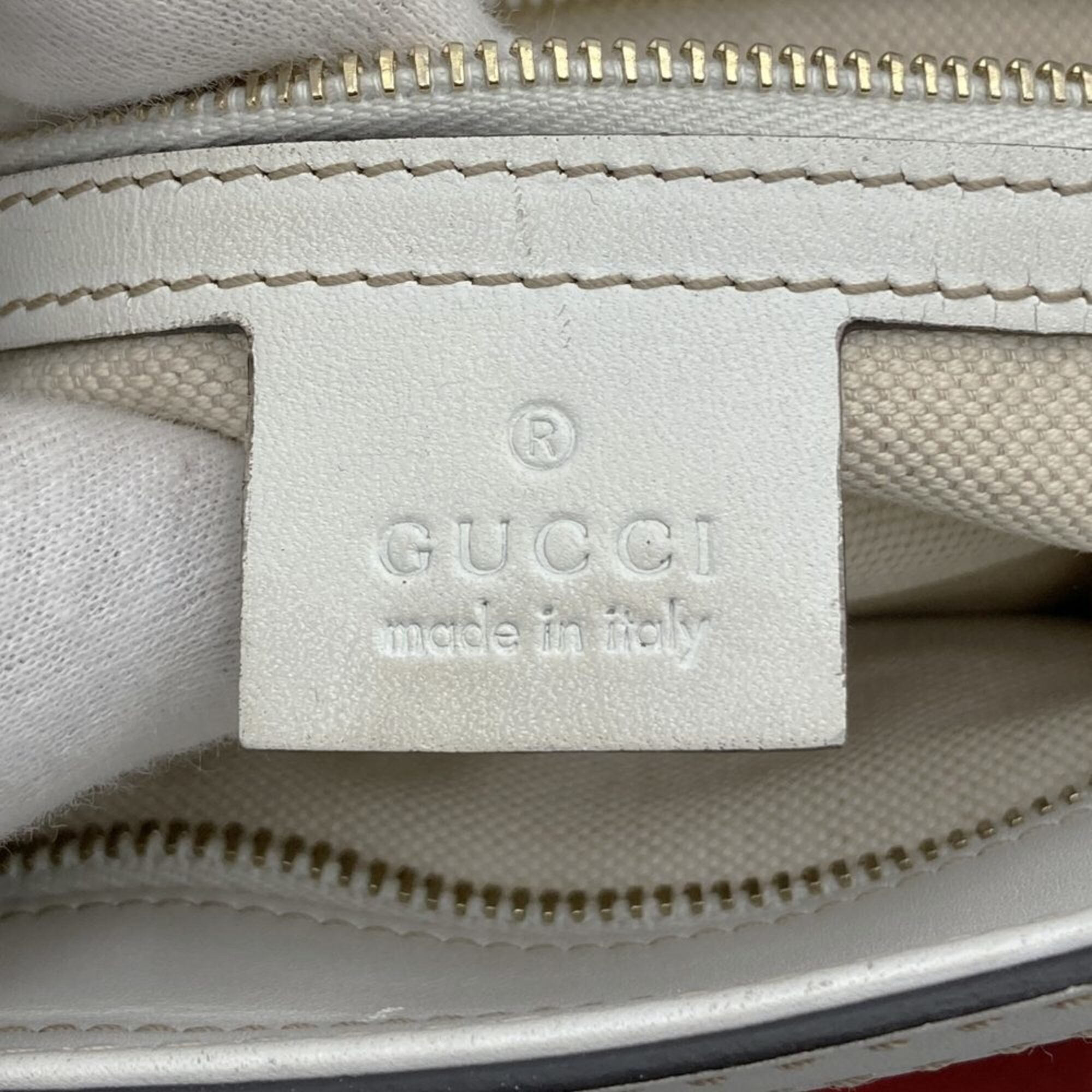 Gucci Beige Navy White Gg Canvas Tote Bag (Pre-Owned)