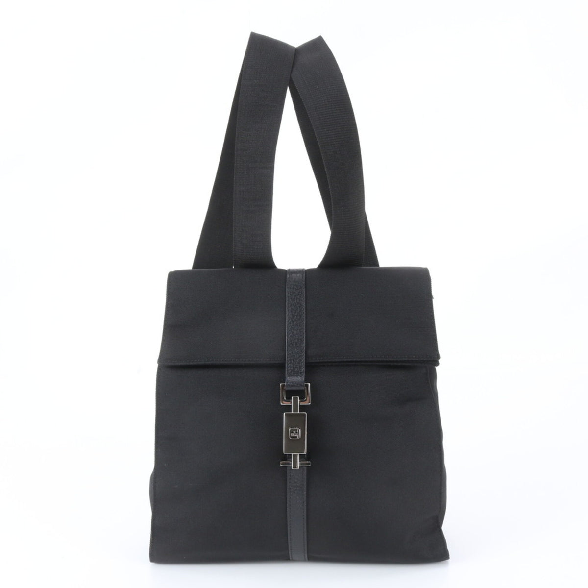 Gucci Black Leather Nylon Backpack Shoulder Bag (Pre-Owned)