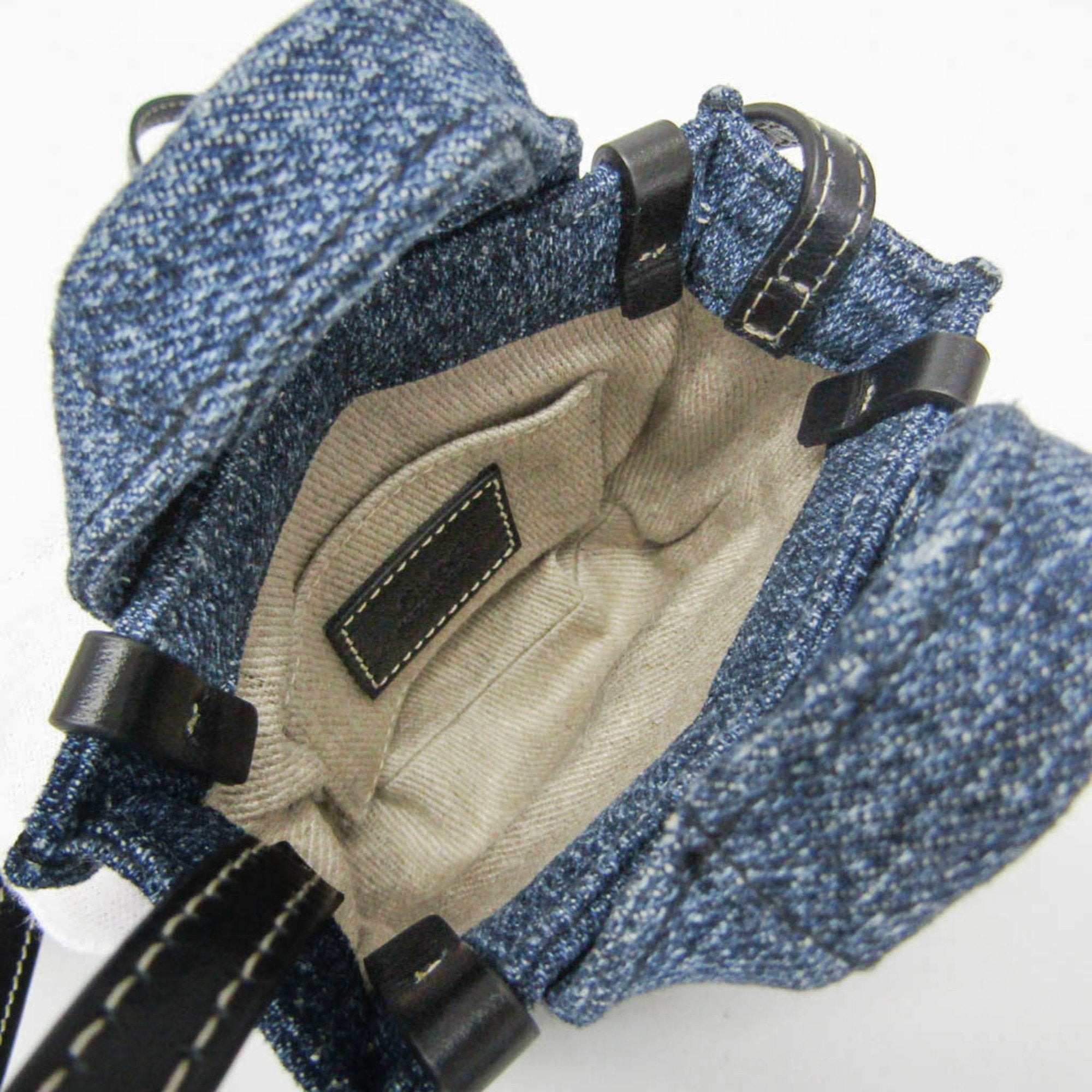 Chloé Black Blue Denim Leather Handbag Shoulder Bag (Pre-Owned)