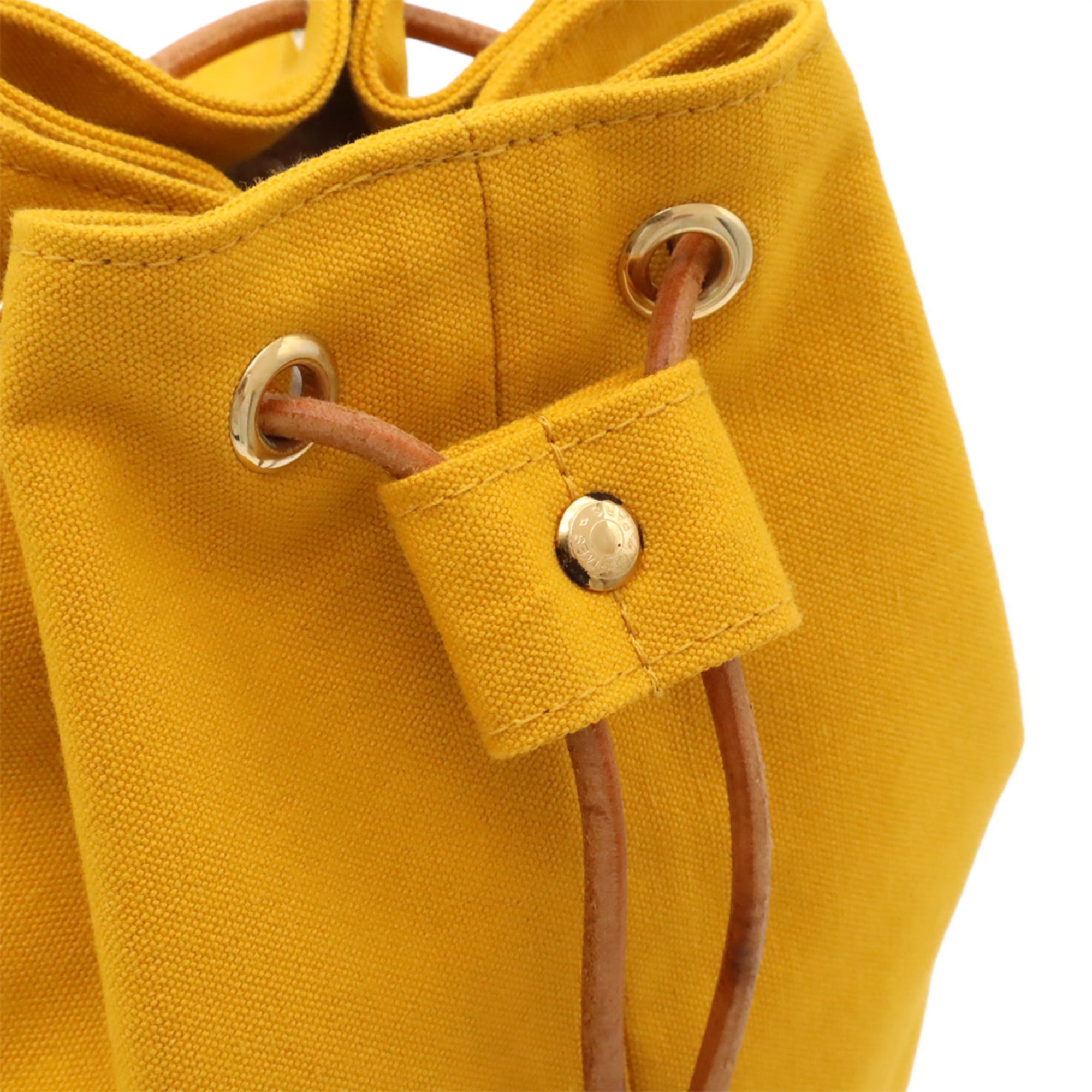 Hermes Yellow Canvas Leather Shoulder Bag (Pre-Owned)