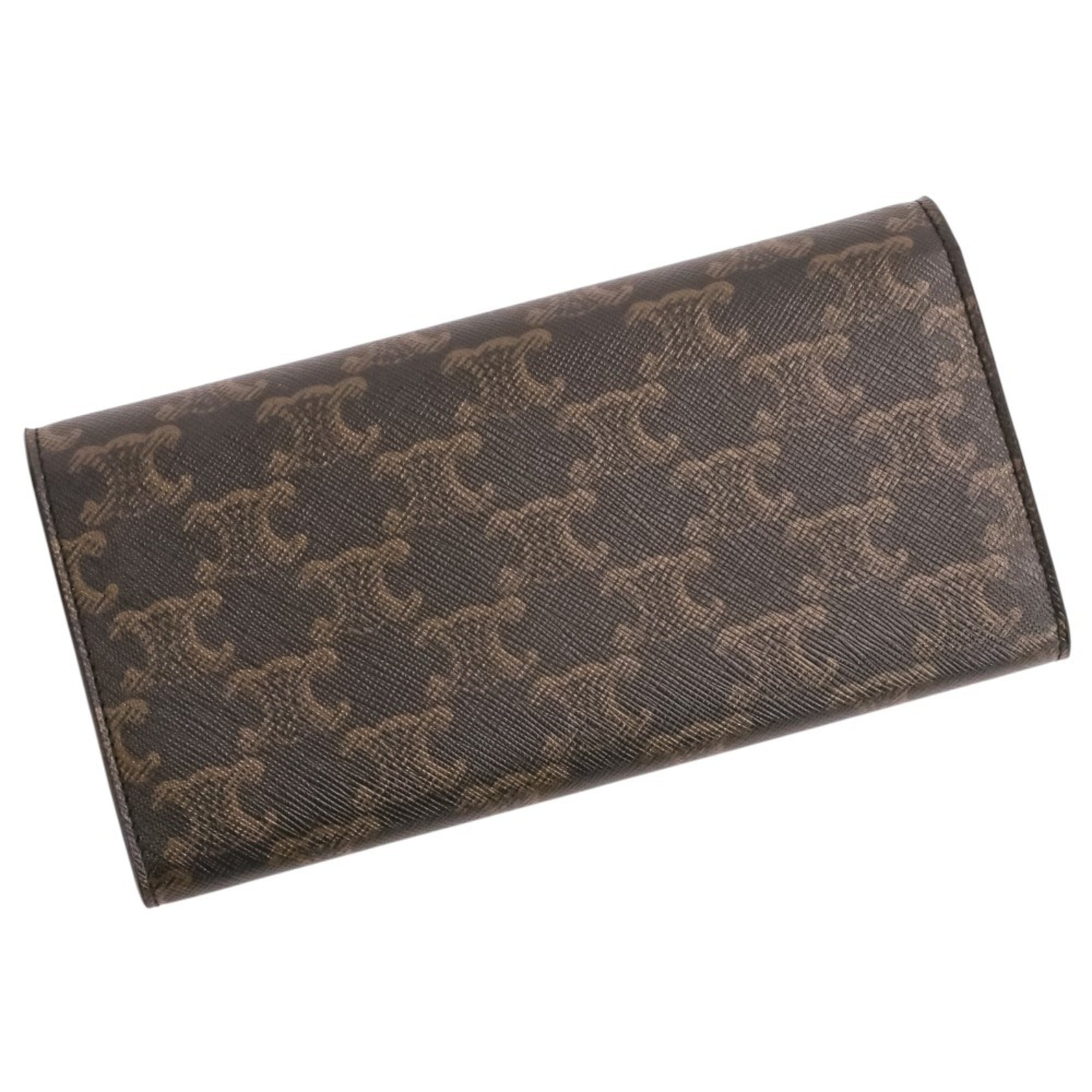 Celine Brown Pvc Long Wallet (Bi-Fold) (Pre-Owned)