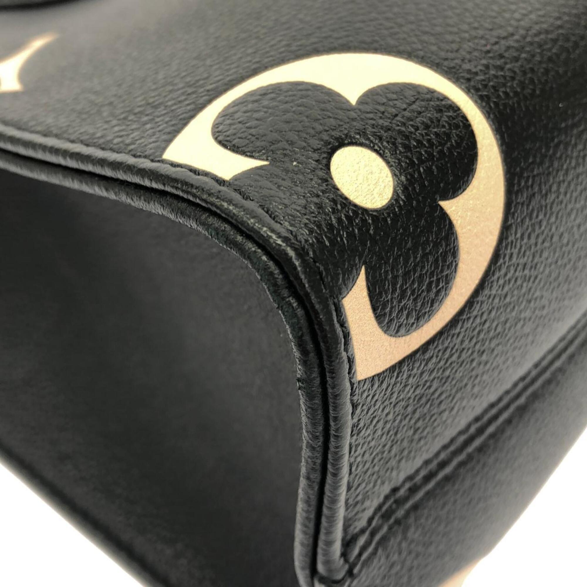 Louis Vuitton Beige Black Leather Handbag (Pre-Owned)