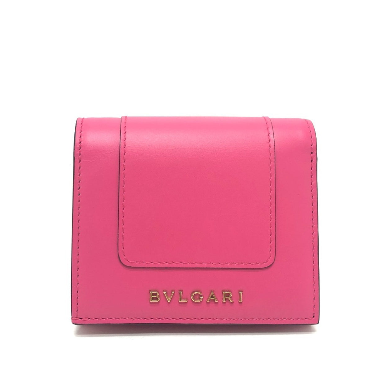 Bvlgari Black Pink Leather Wallet (Tri-Fold) (Pre-Owned)