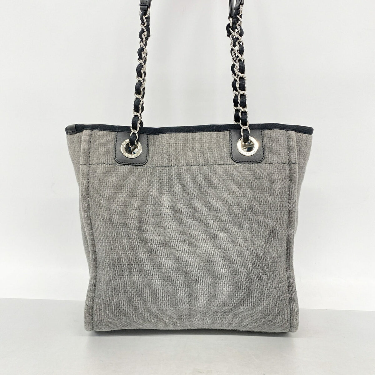 Chanel Gray Canvas Tote Bag (Pre-Owned)