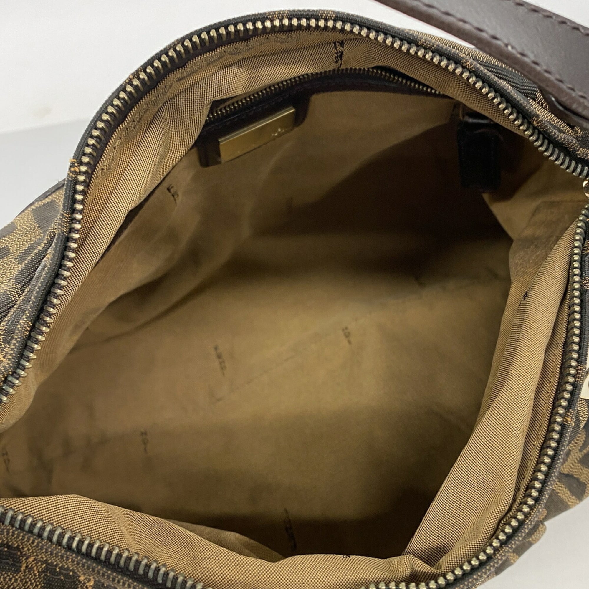 Fendi Brown Nylon Canvas Shoulder Bag (Pre-Owned)