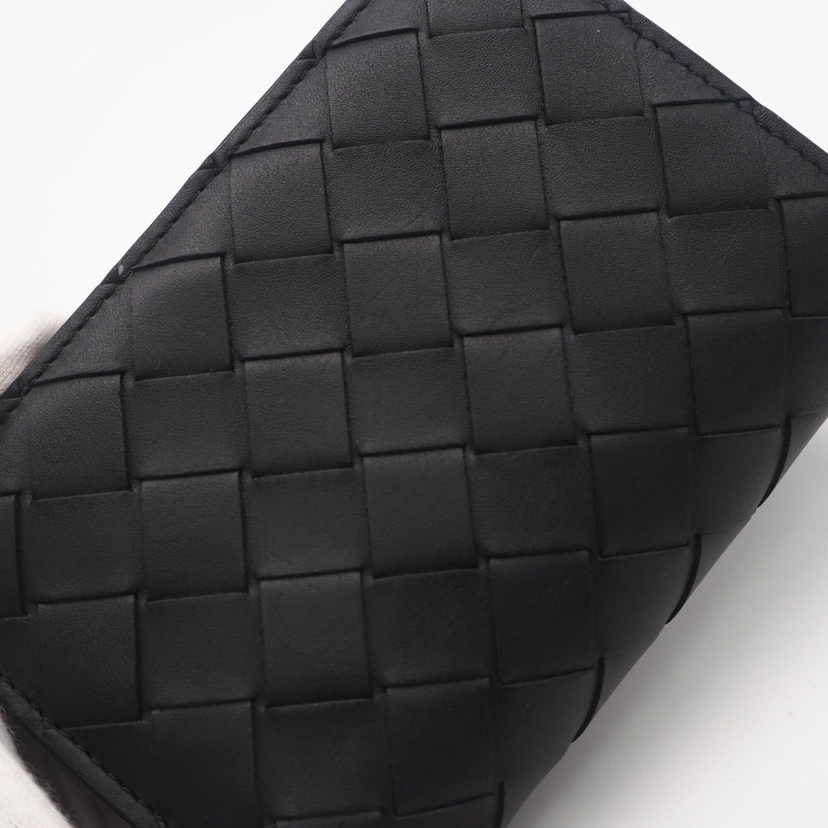 Bottega Veneta Intrecciato Black Leather Wallet (Bi-Fold) (Pre-Owned)