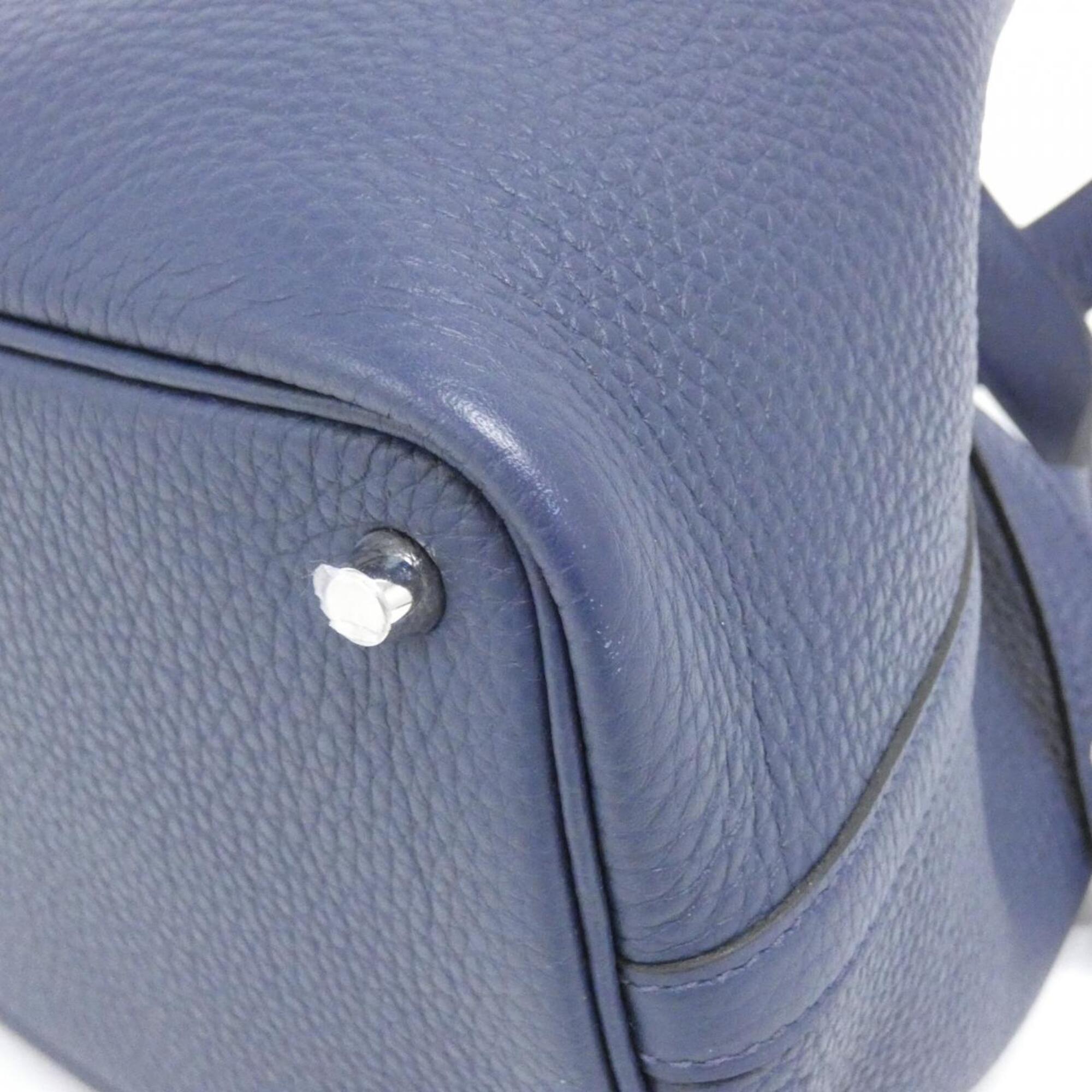 Hermes Blue Taurillon Clemence Leather Handbag (Pre-Owned)
