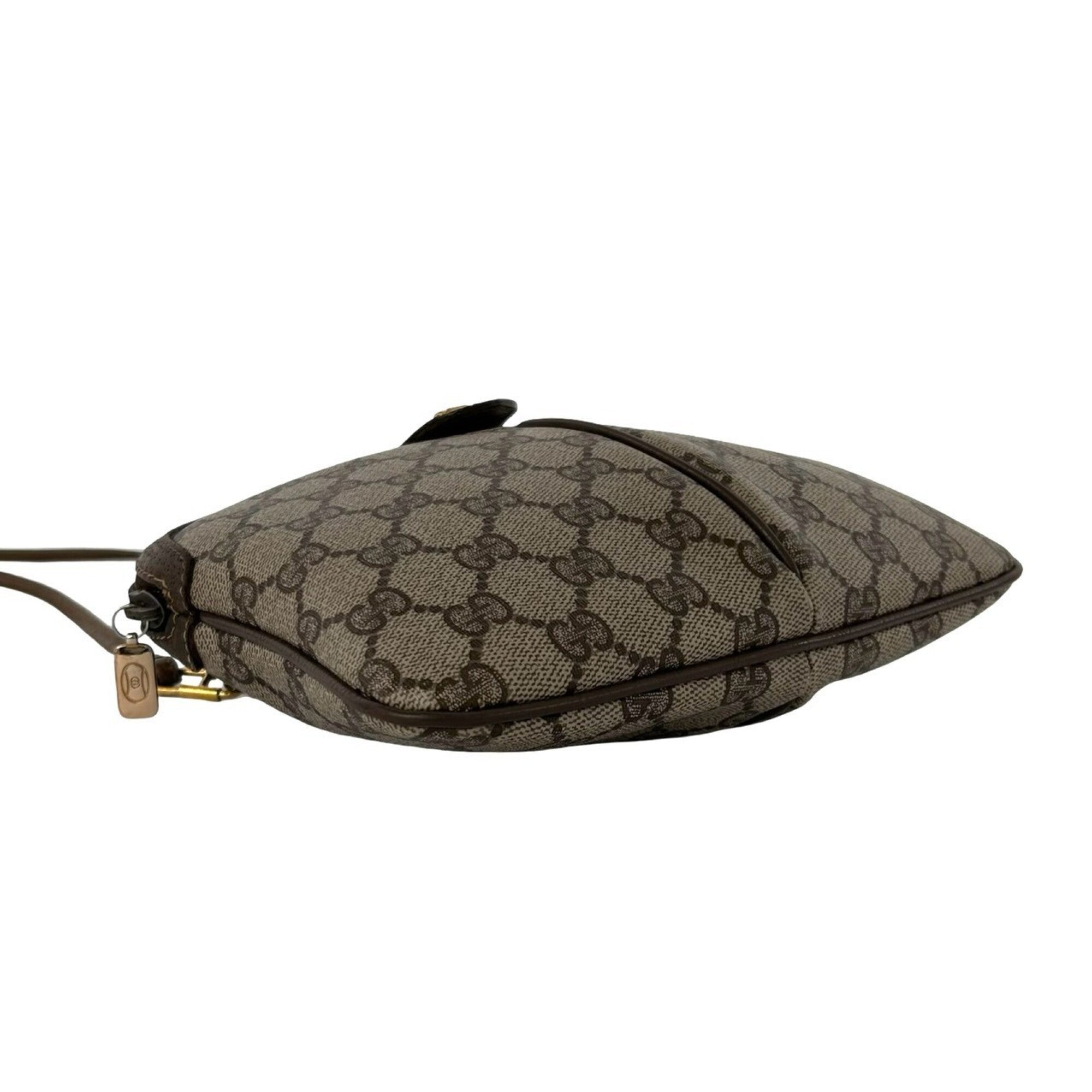 Gucci Brown Green Red Color Leather Pvc Shoulder Bag (Pre-Owned)