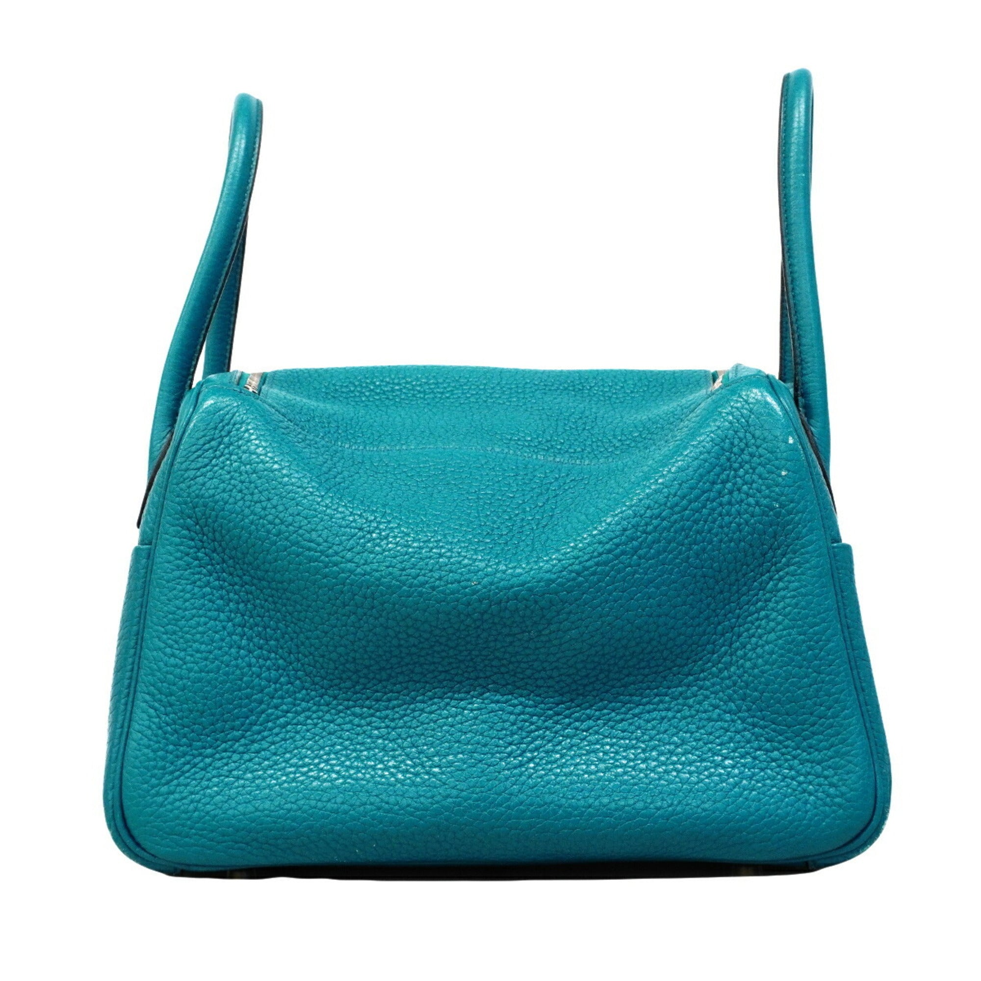Hermes Turquoise Taurillon Clemence Leather Handbag (Pre-Owned)