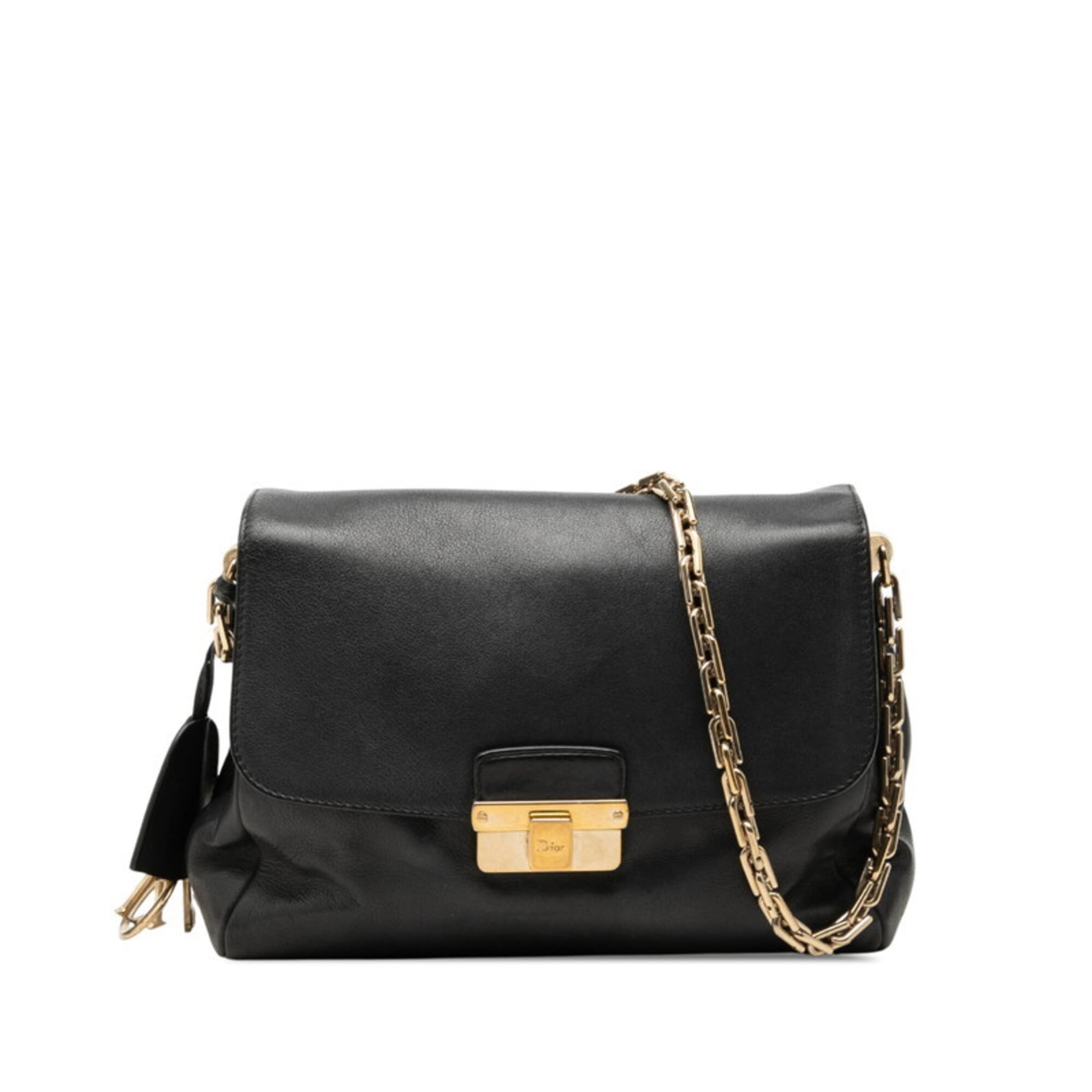 Christian Dior Navy Leather Shoulder Bag (Pre-Owned)