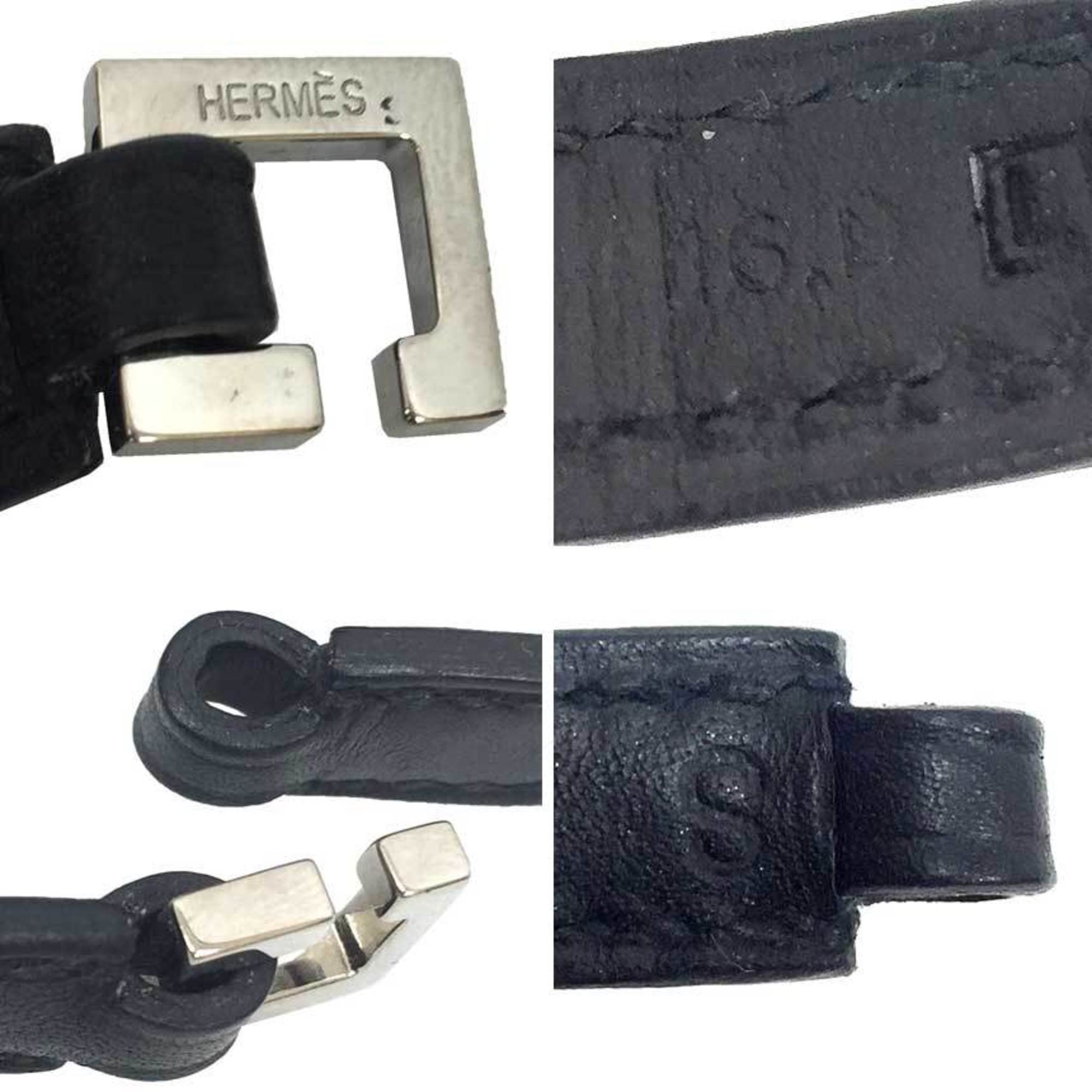 Hermes Medor Black Leather Charm Bracelet (Pre-Owned)