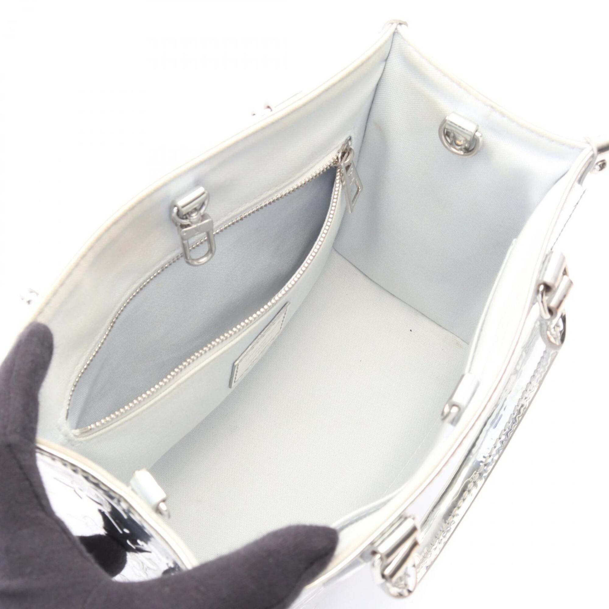 Louis Vuitton Argent Silver Coated Canvas Handbag (Pre-Owned)