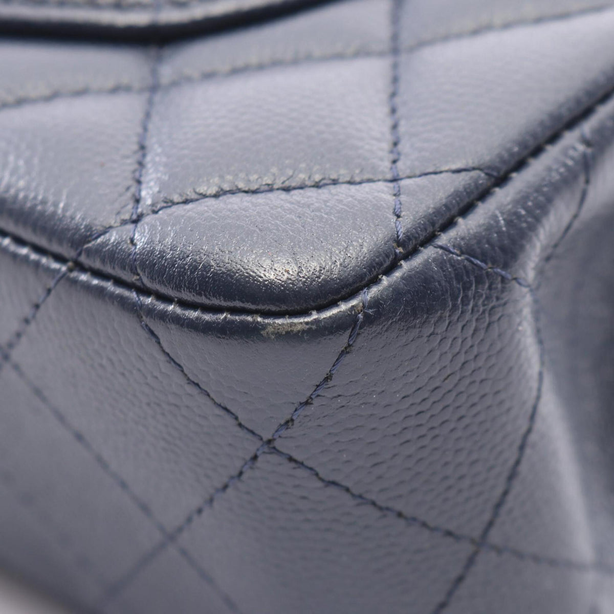 Chanel Navy Grained Calfskin Handbag Shoulder Bag (Pre-Owned)