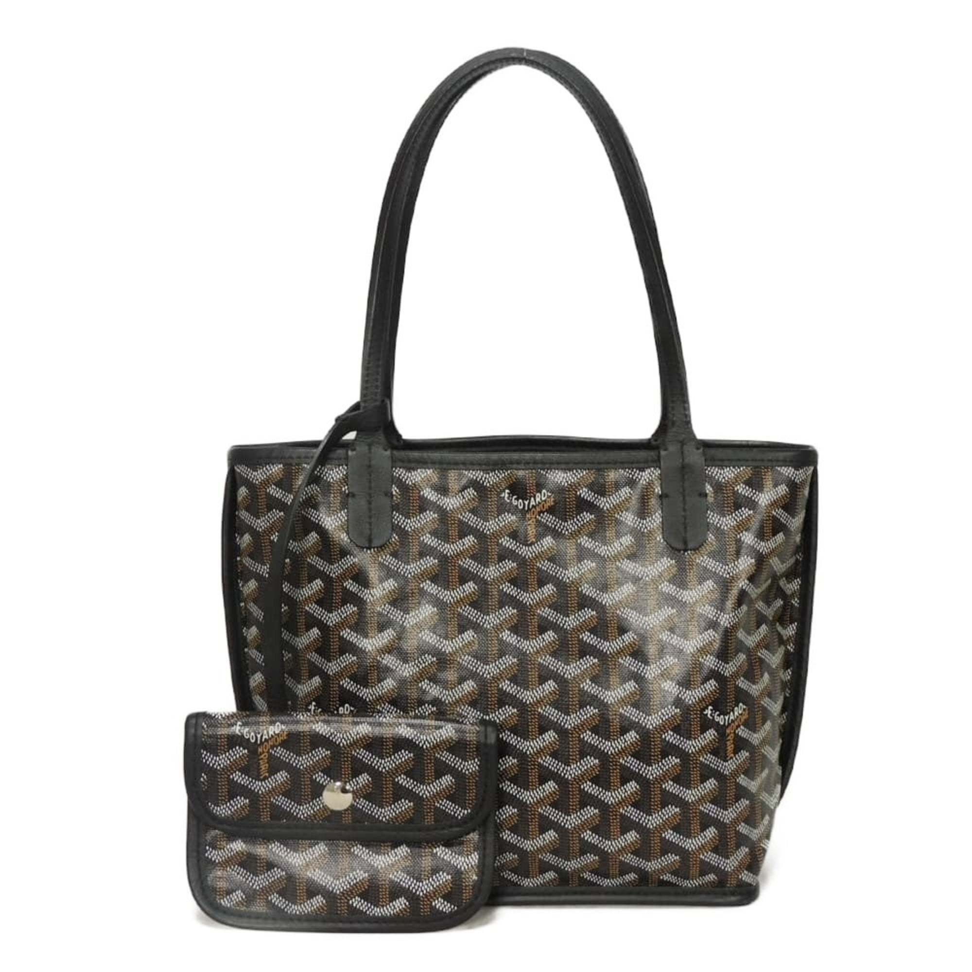 Goyard Black Canvas Leather Tote Bag (Pre-Owned)