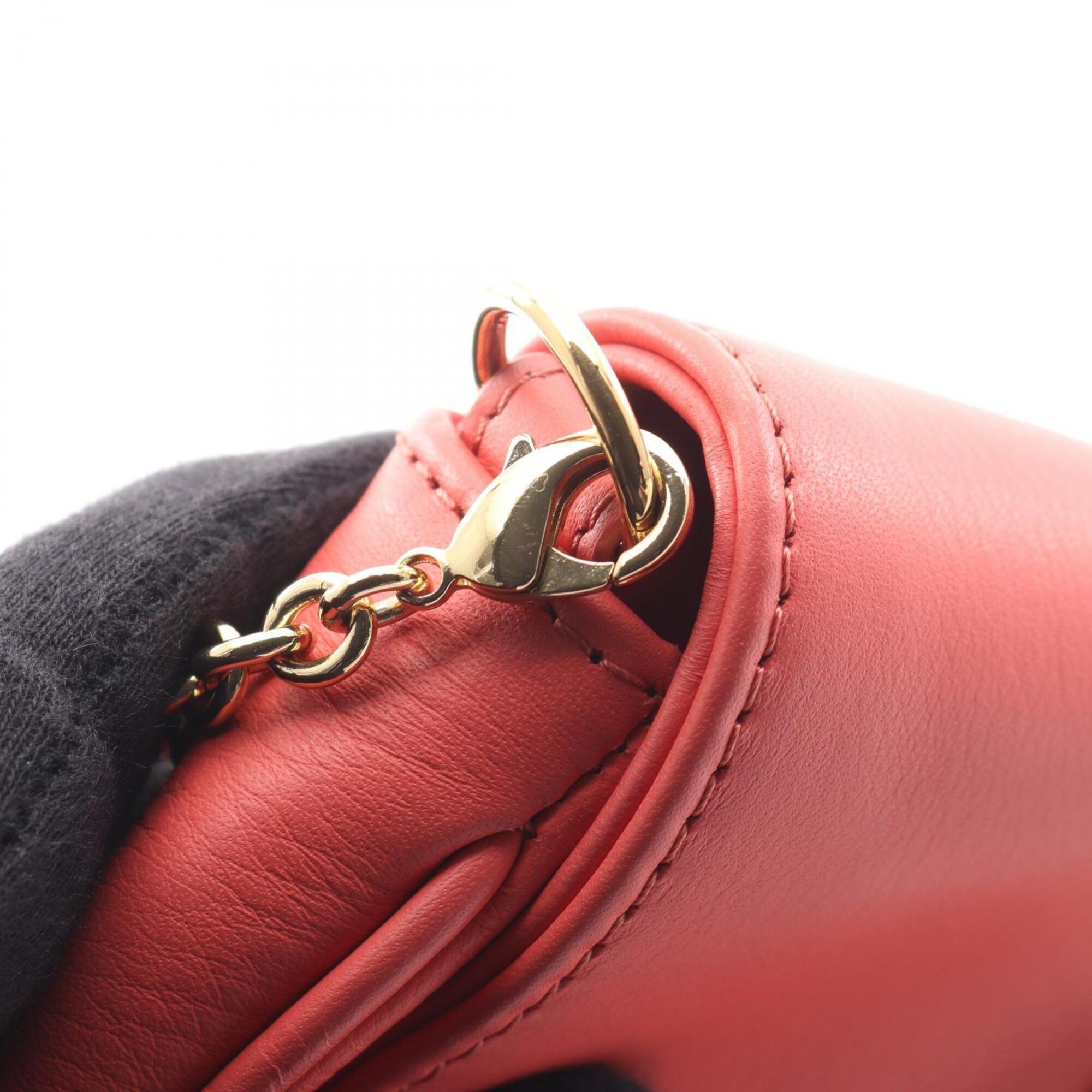 Fendi Pink Leather Handbag Shoulder Bag (Pre-Owned)