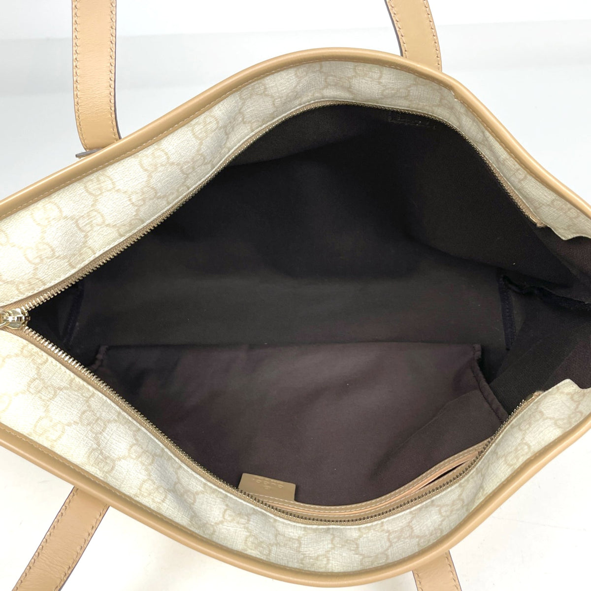 Gucci White Coated Canvas Leather Tote Bag (Pre-Owned)