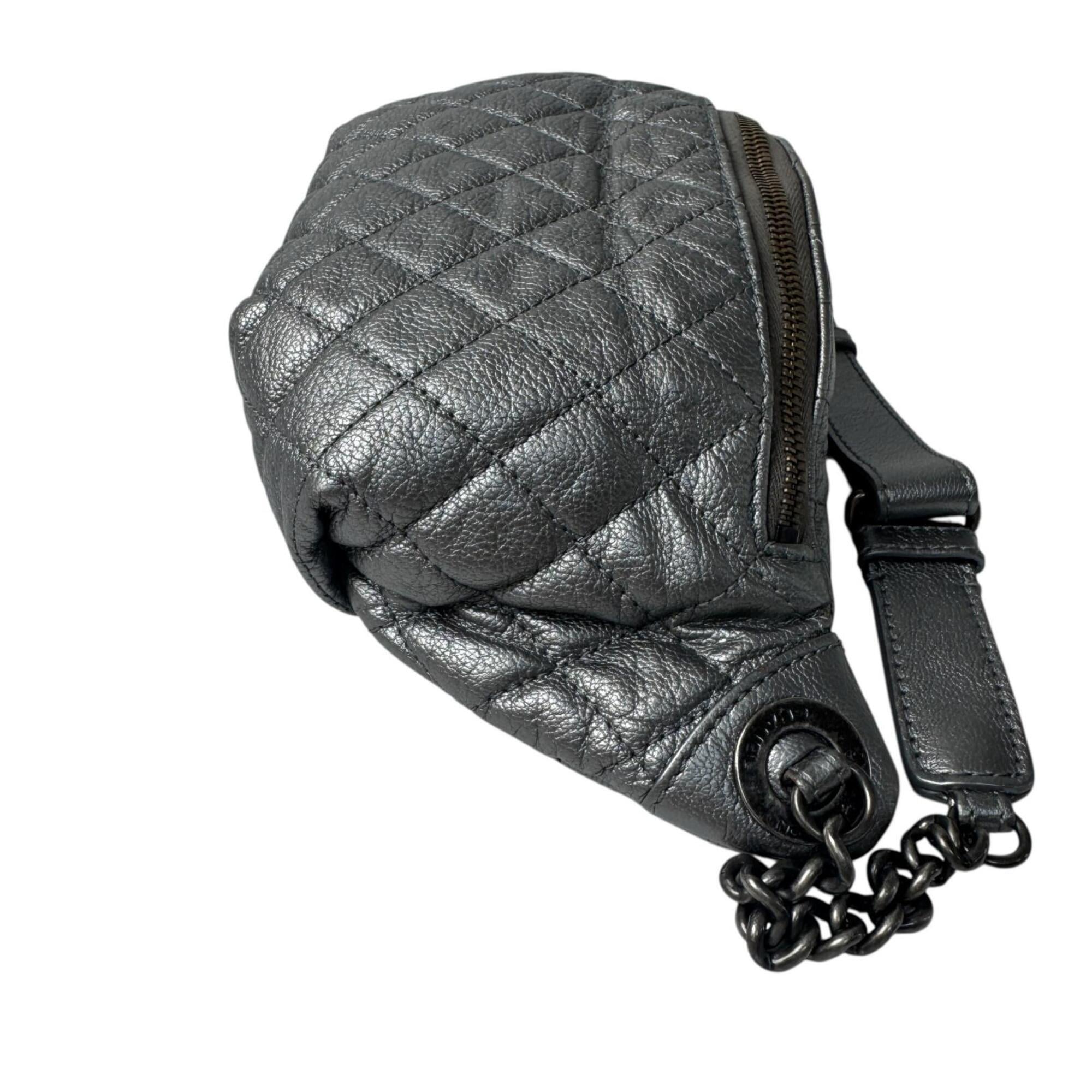 Chanel Silver Leather Fanny Pack (Pre-Owned)