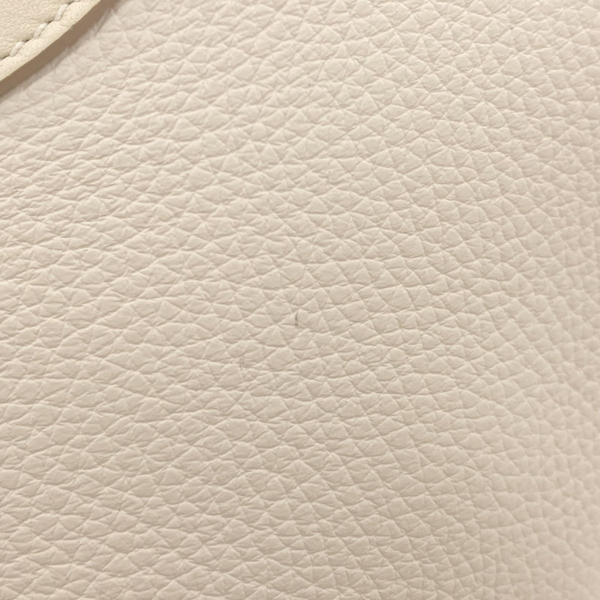 Hermes Cream Taurillon Clemence Leather Handbag (Pre-Owned)