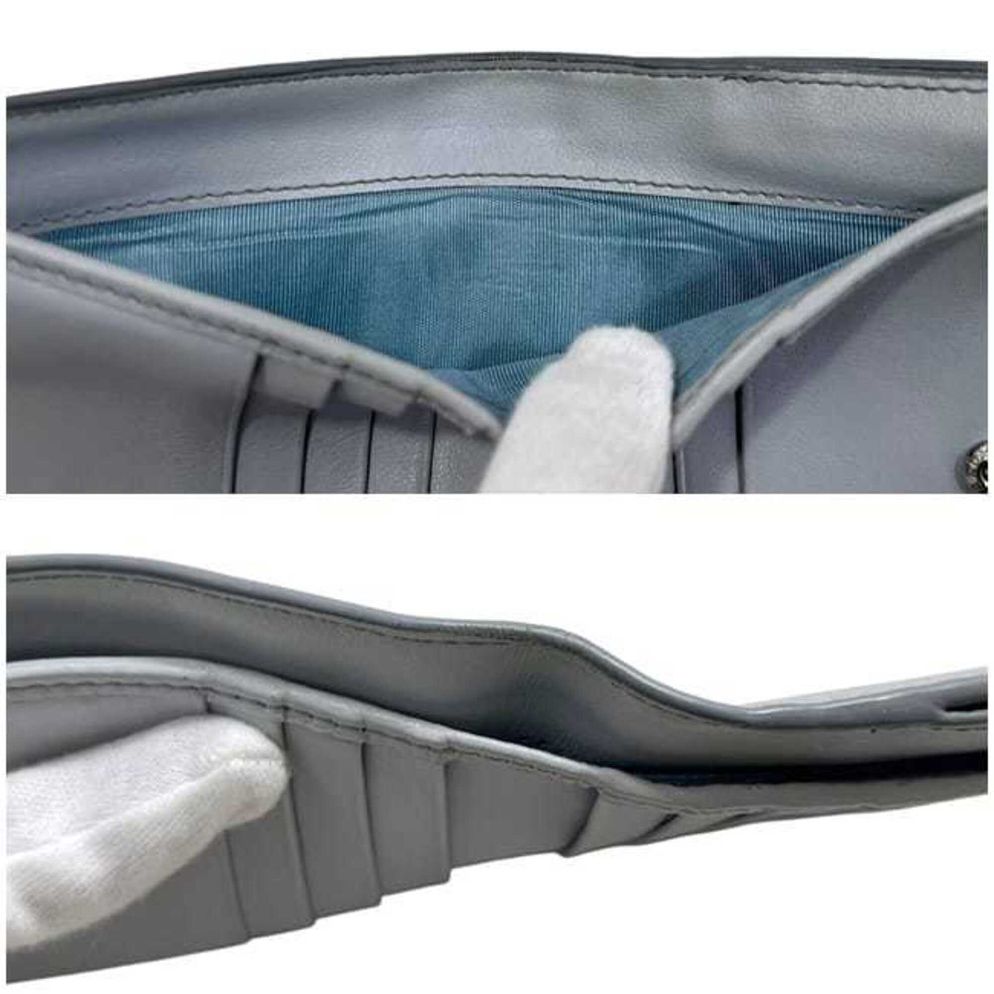 Prada Gray Leather Wallet (Bi-Fold) (Pre-Owned)