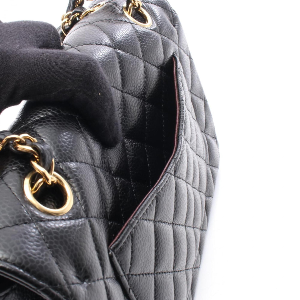 Chanel Black Leather Handbag Shoulder Bag (Pre-Owned)