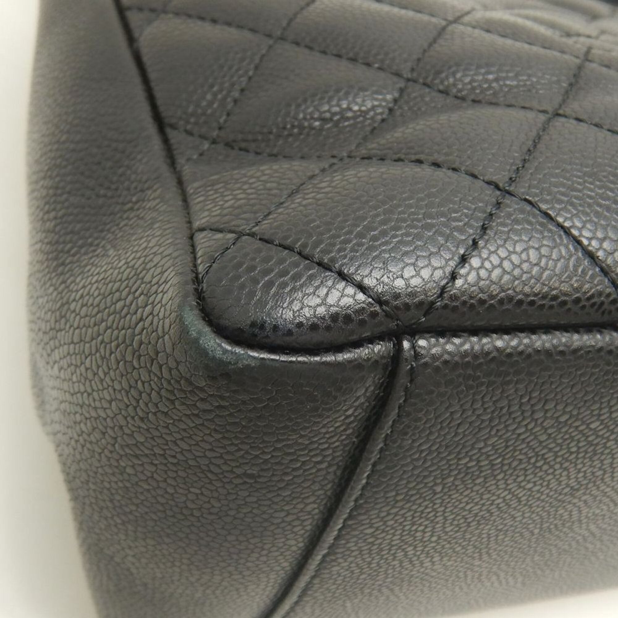 Chanel Black Grained Calfskin Tote Bag (Pre-Owned)