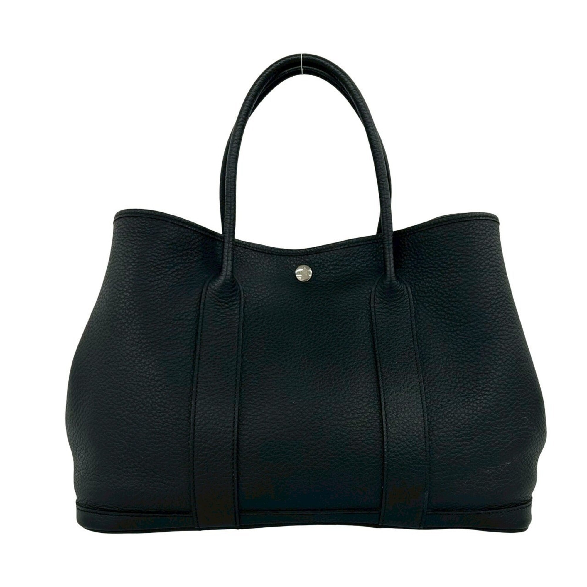 Hermes Black Country Leather Handbag Tote Bag (Pre-Owned)