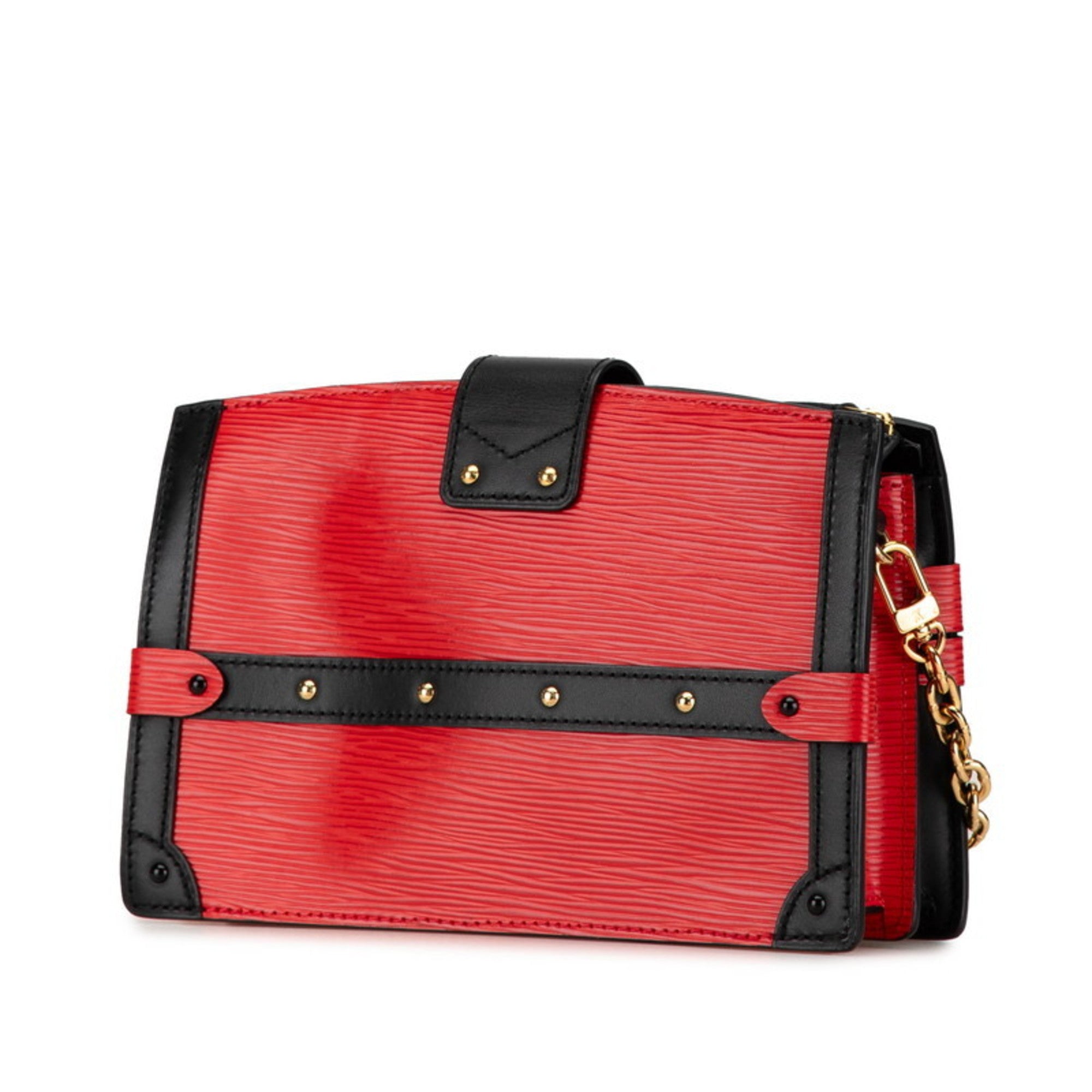 Louis Vuitton Epi Black Rouge Leather Clutch Bag Shoulder Bag (Pre-Owned)