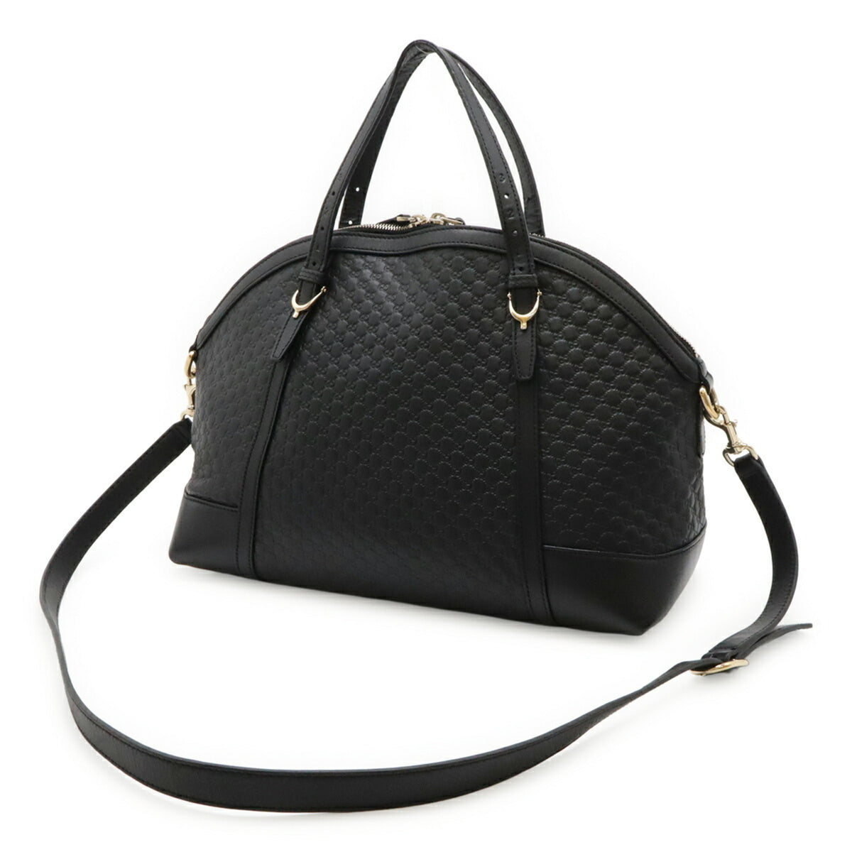 Gucci Black Leather Handbag Shoulder Bag Tote Bag (Pre-Owned)