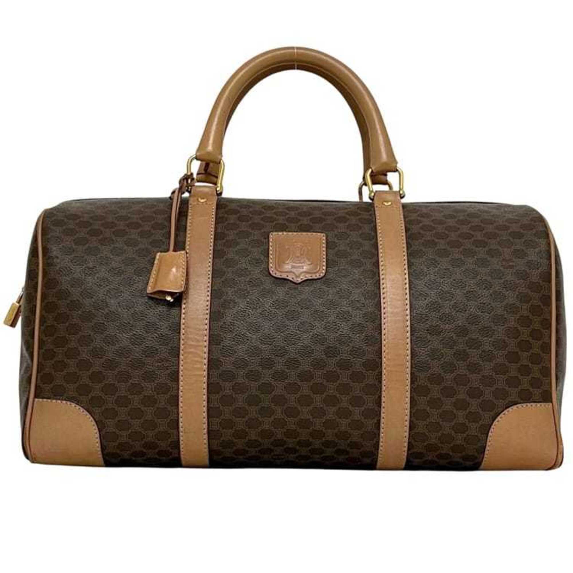 Celine Brown Pvc Leather Boston Bag (Pre-Owned)