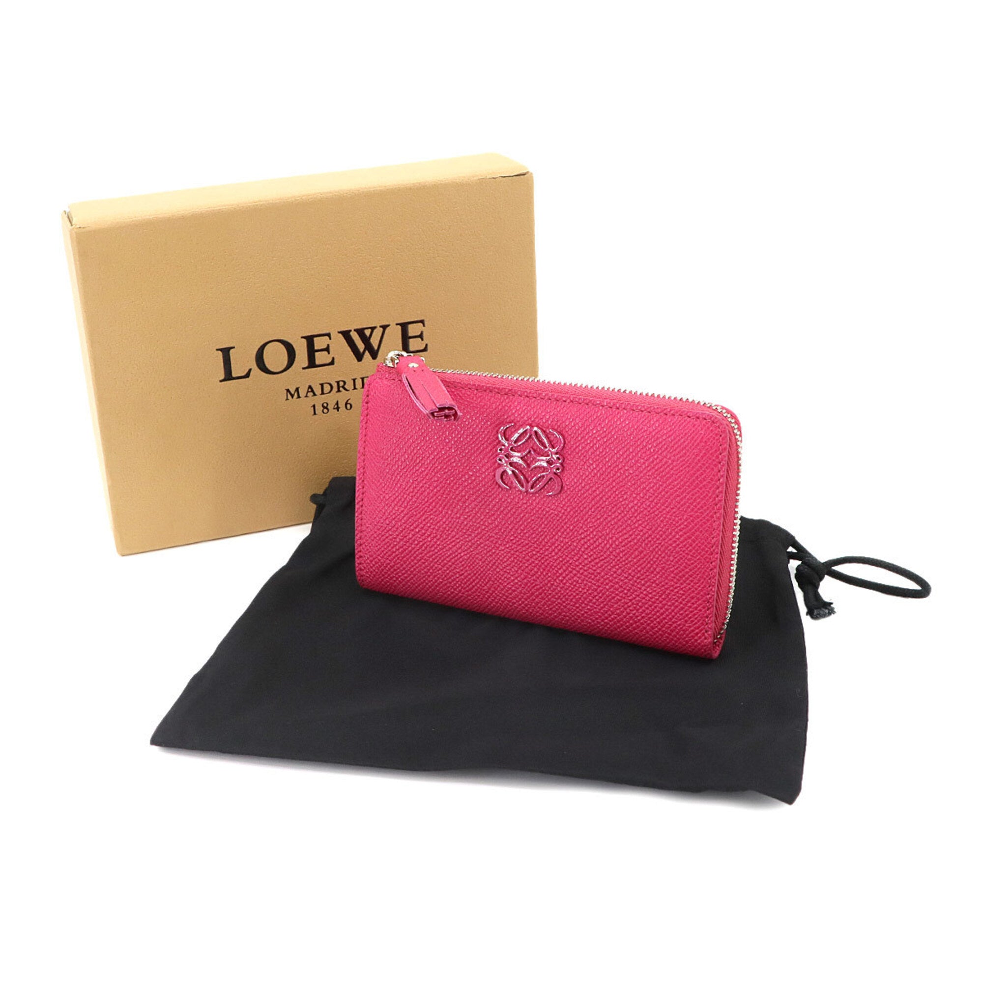 Loewe Pink Leather Coin Purse/Coin Case (Pre-Owned)