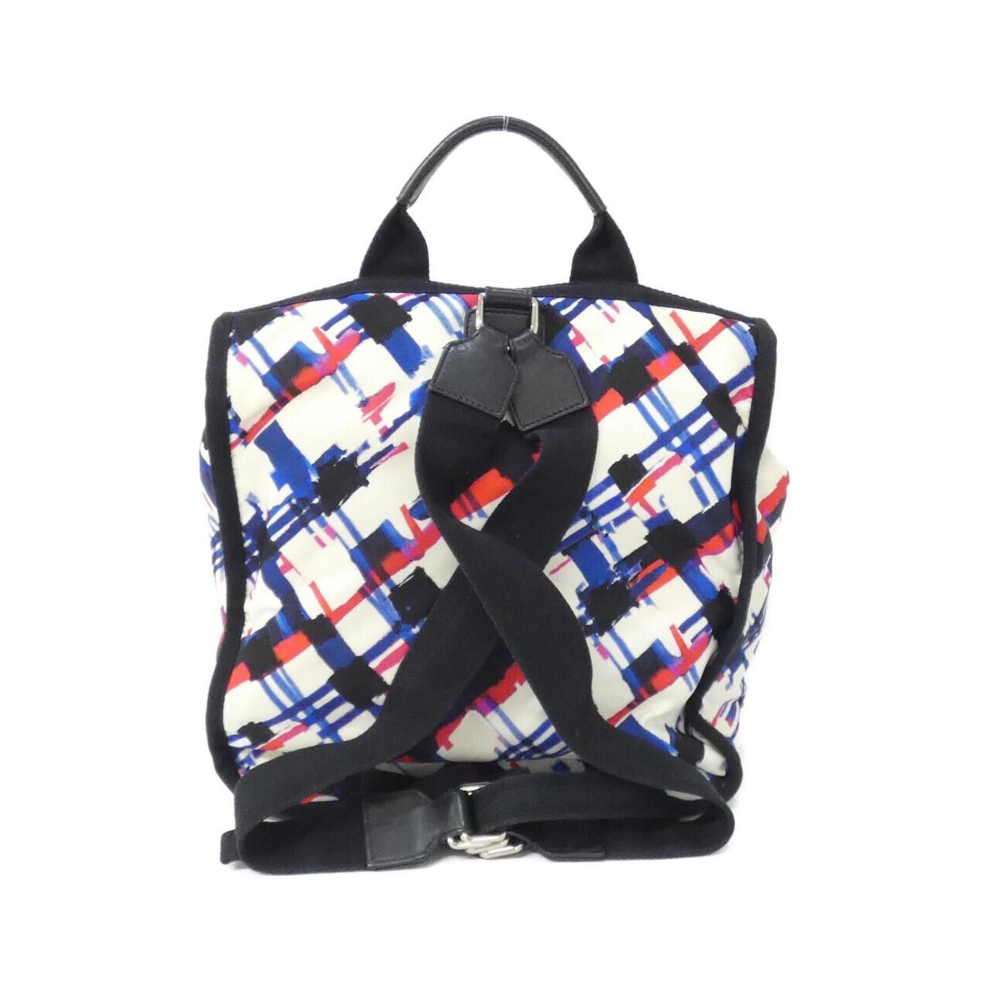Chanel Blue Red Color White Nylon Backpack (Pre-Owned)