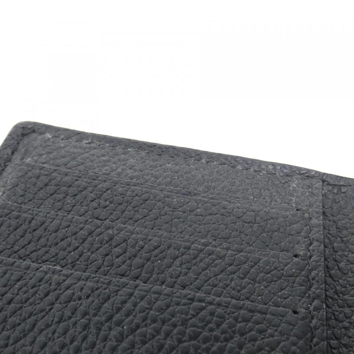 Louis Vuitton Black Leather Wallet (Tri-Fold) (Pre-Owned)