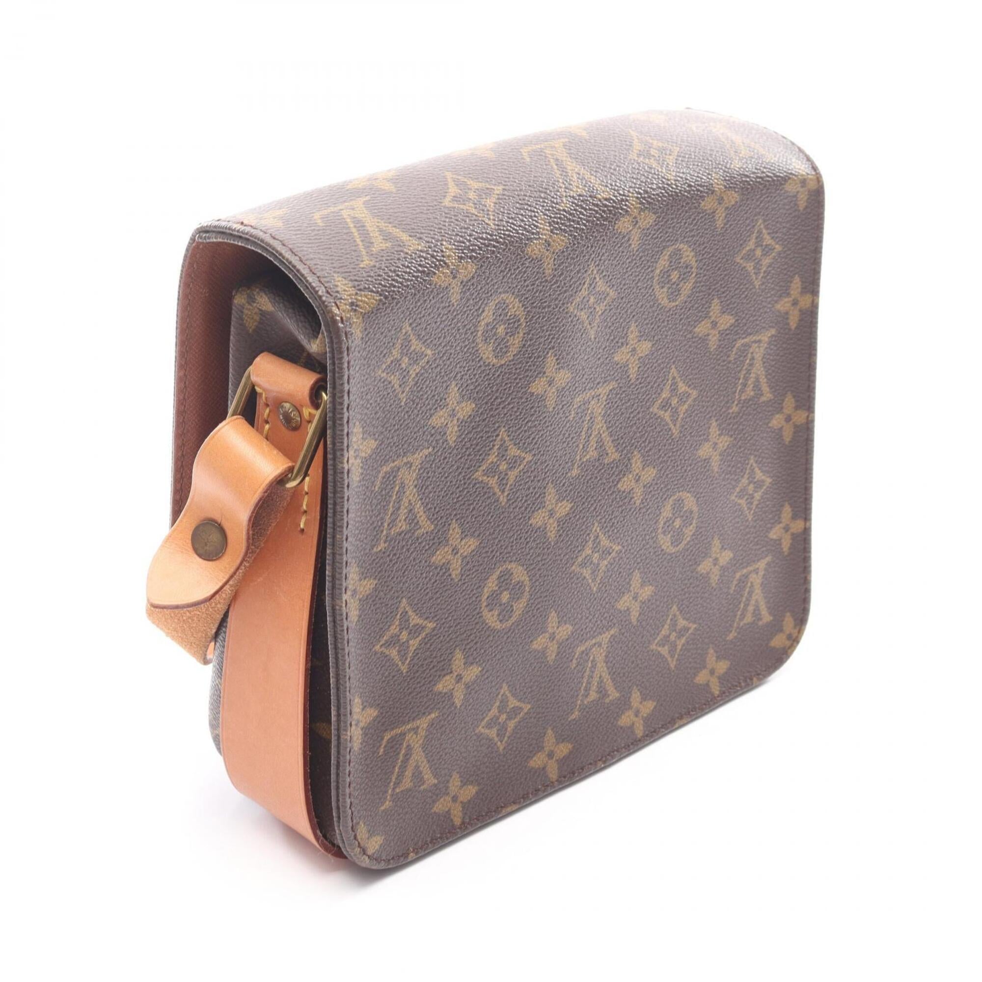 Louis Vuitton Brown Coated Canvas Leather Handbag Shoulder Bag (Pre-Owned)
