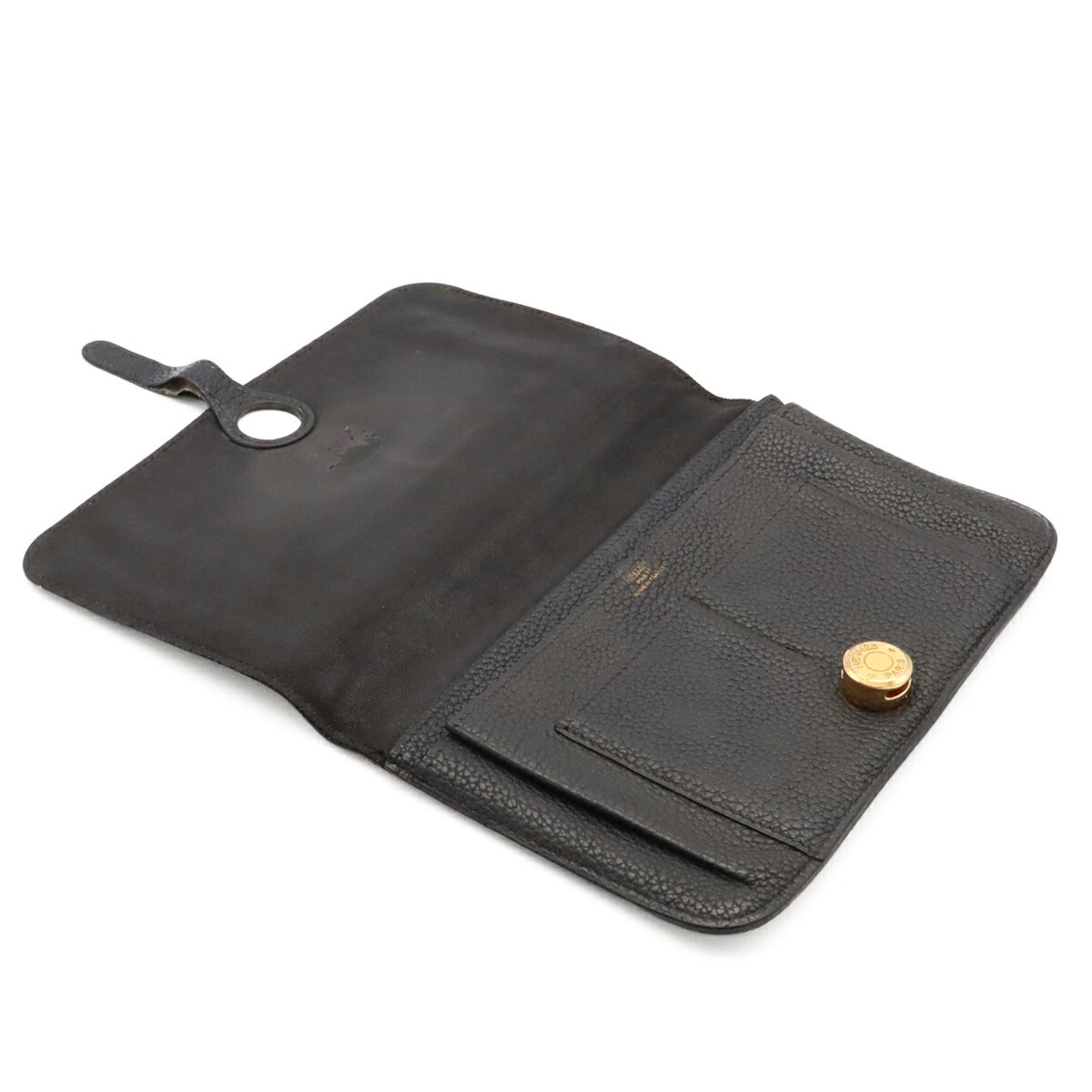 Hermes Black Togo Leather Long Wallet (Bi-Fold) (Pre-Owned)