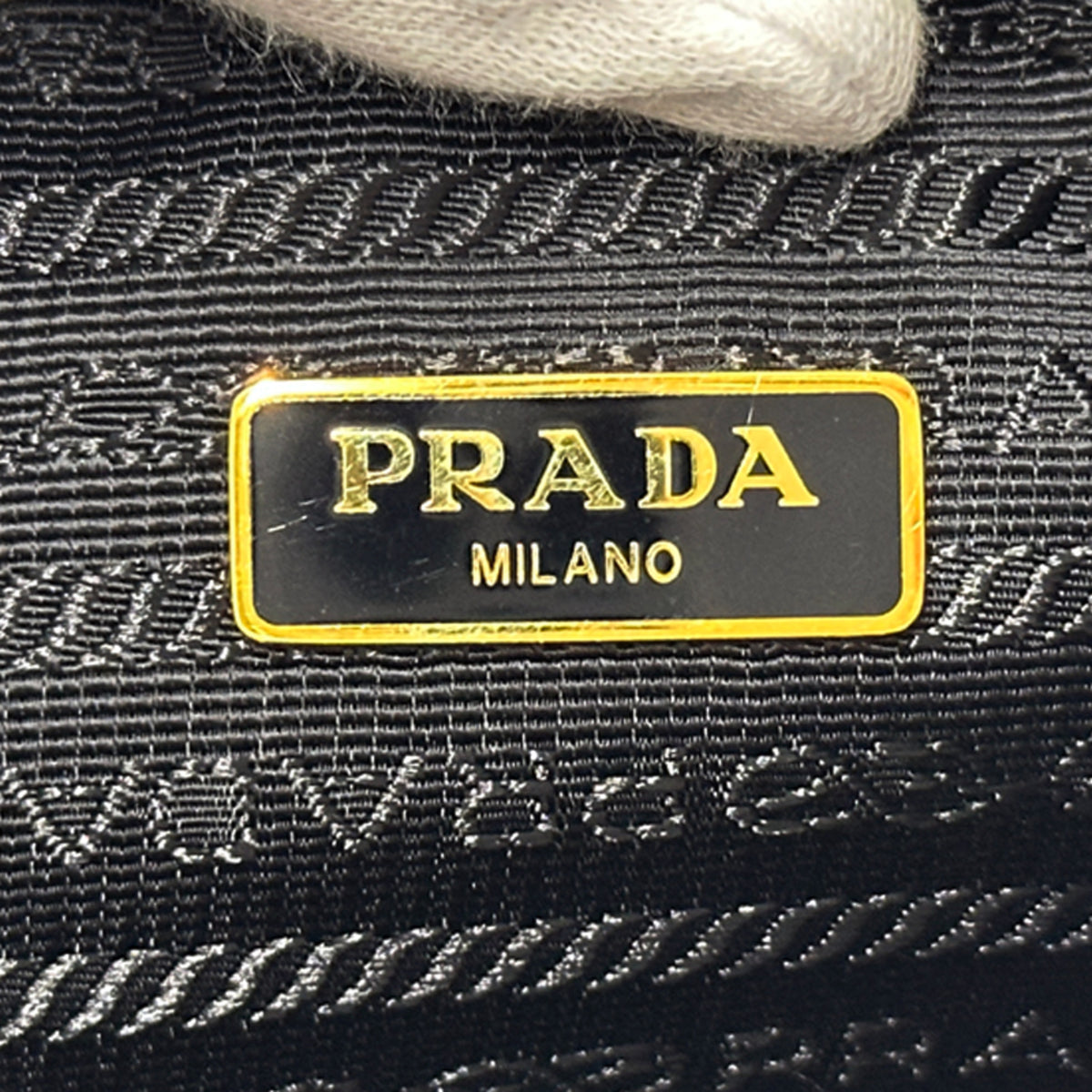 Prada Black Canvas Handbag Shoulder Bag (Pre-Owned)