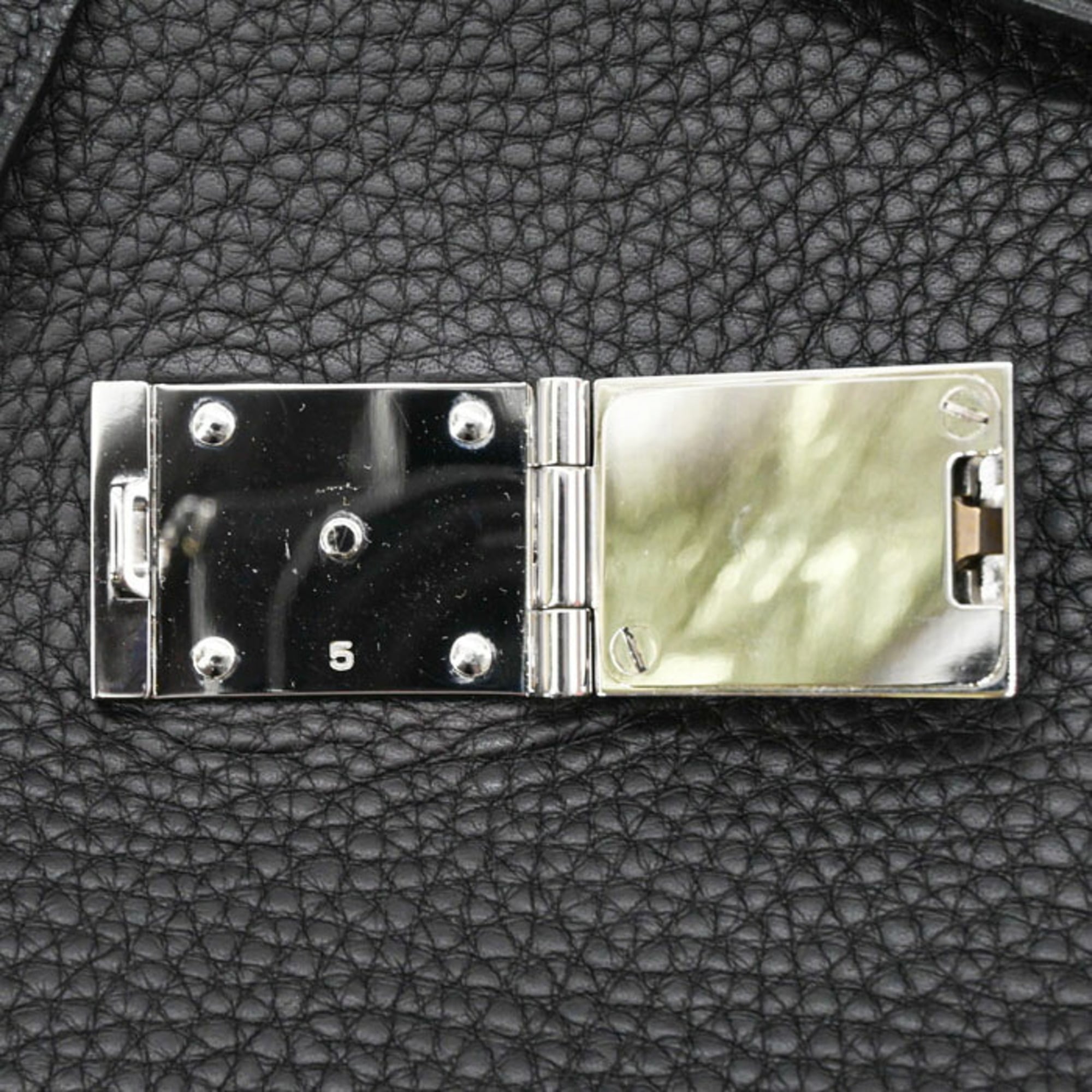Hermes Black Taurillon Clemence Leather Handbag (Pre-Owned)