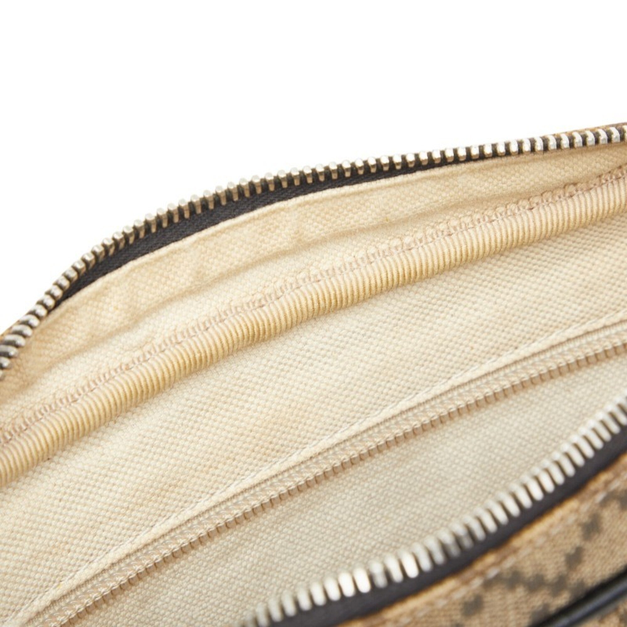 Gucci Diamante Beige Black Pvc Leather Clutch Bag (Pre-Owned)