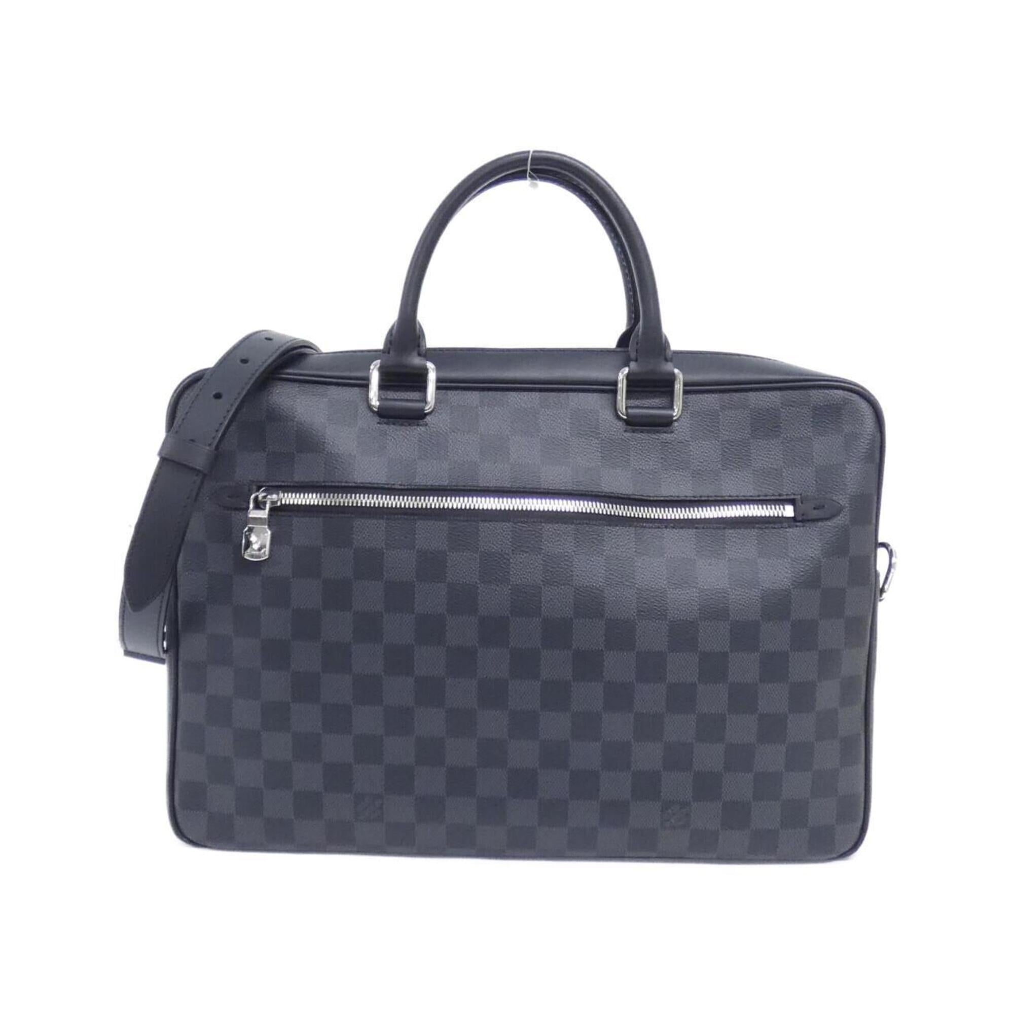Louis Vuitton Graphite Coated Canvas Briefcase Handbag (Pre-Owned)