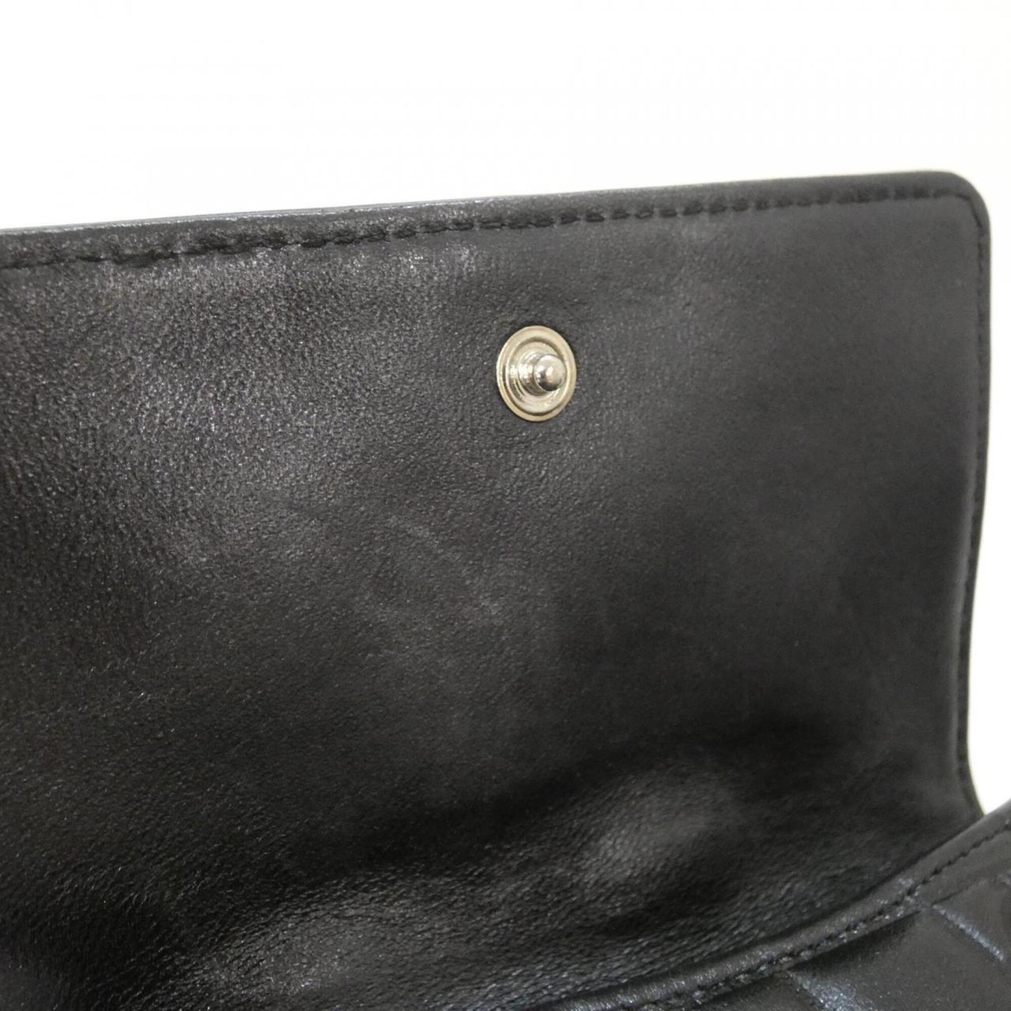 Chanel Black Leather Wallet (Bi-Fold) (Pre-Owned)