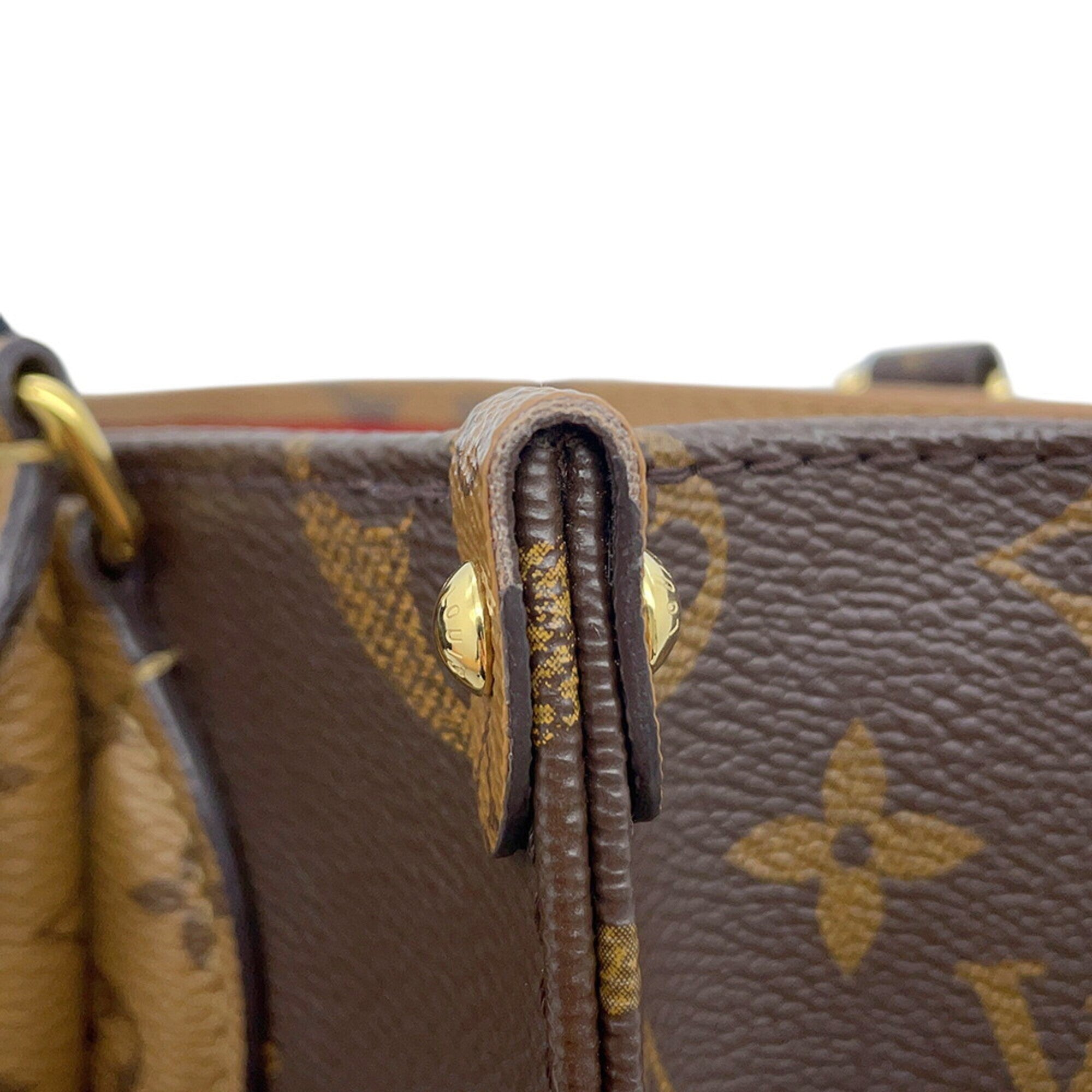 Louis Vuitton Red Color Monogram Reverse Handbag (Pre-Owned)