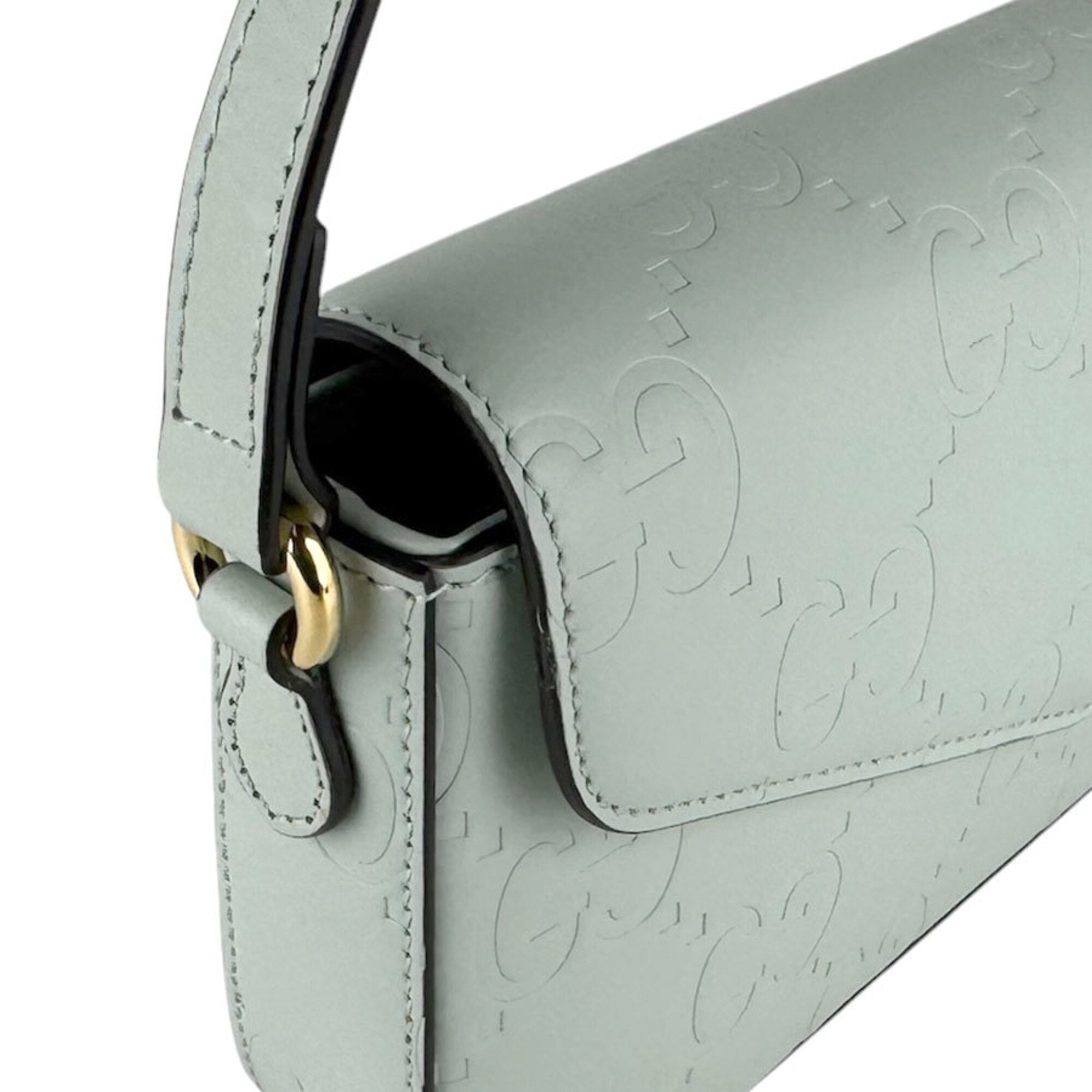 Gucci Light Green Leather Shoulder Bag (Pre-Owned)