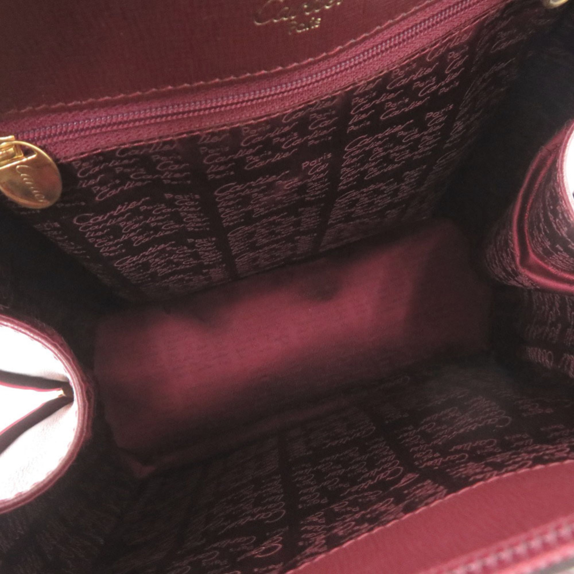 Cartier Bordeaux Leather Backpack (Pre-Owned)