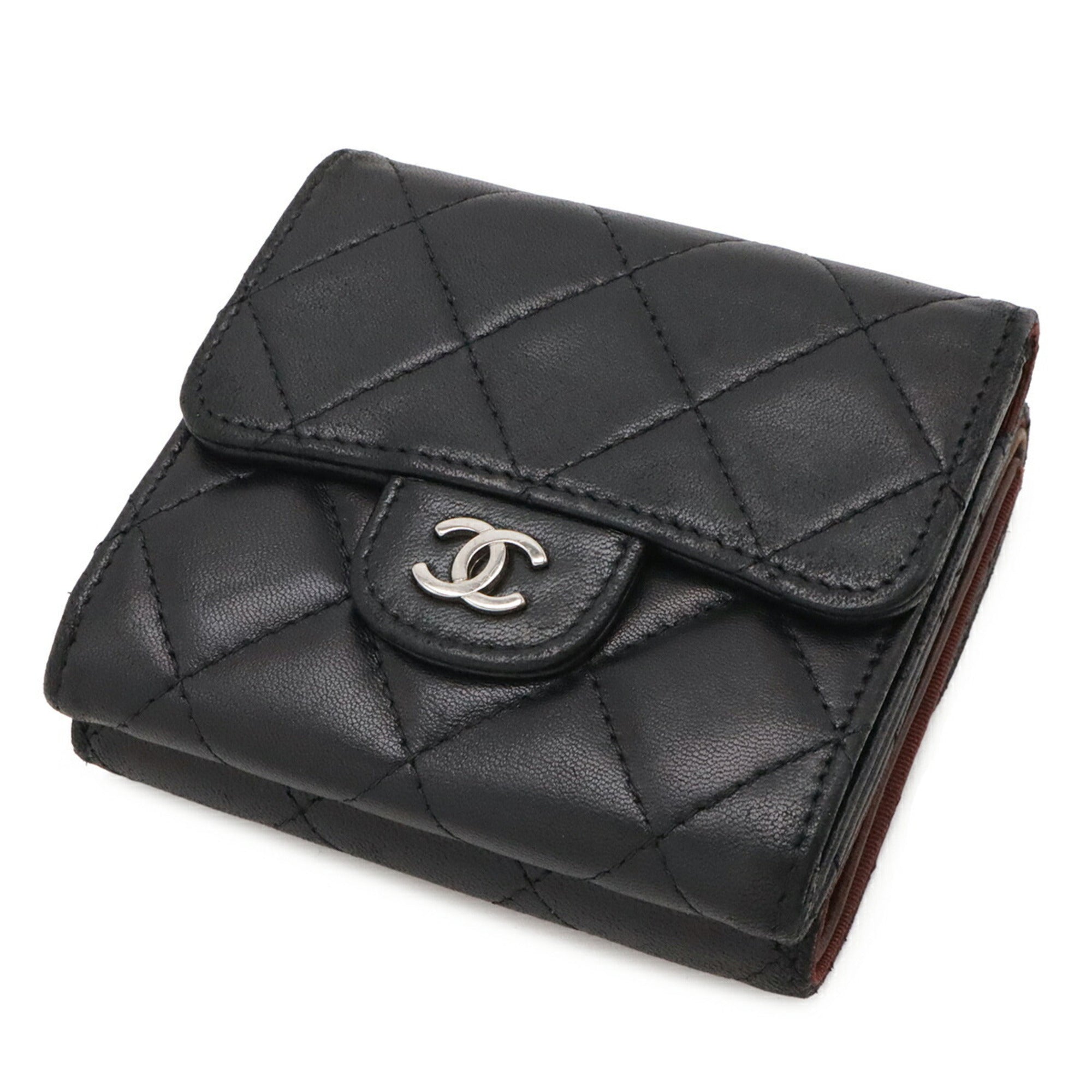 Chanel Black Leather Coin Purse/Coin Case (Pre-Owned)