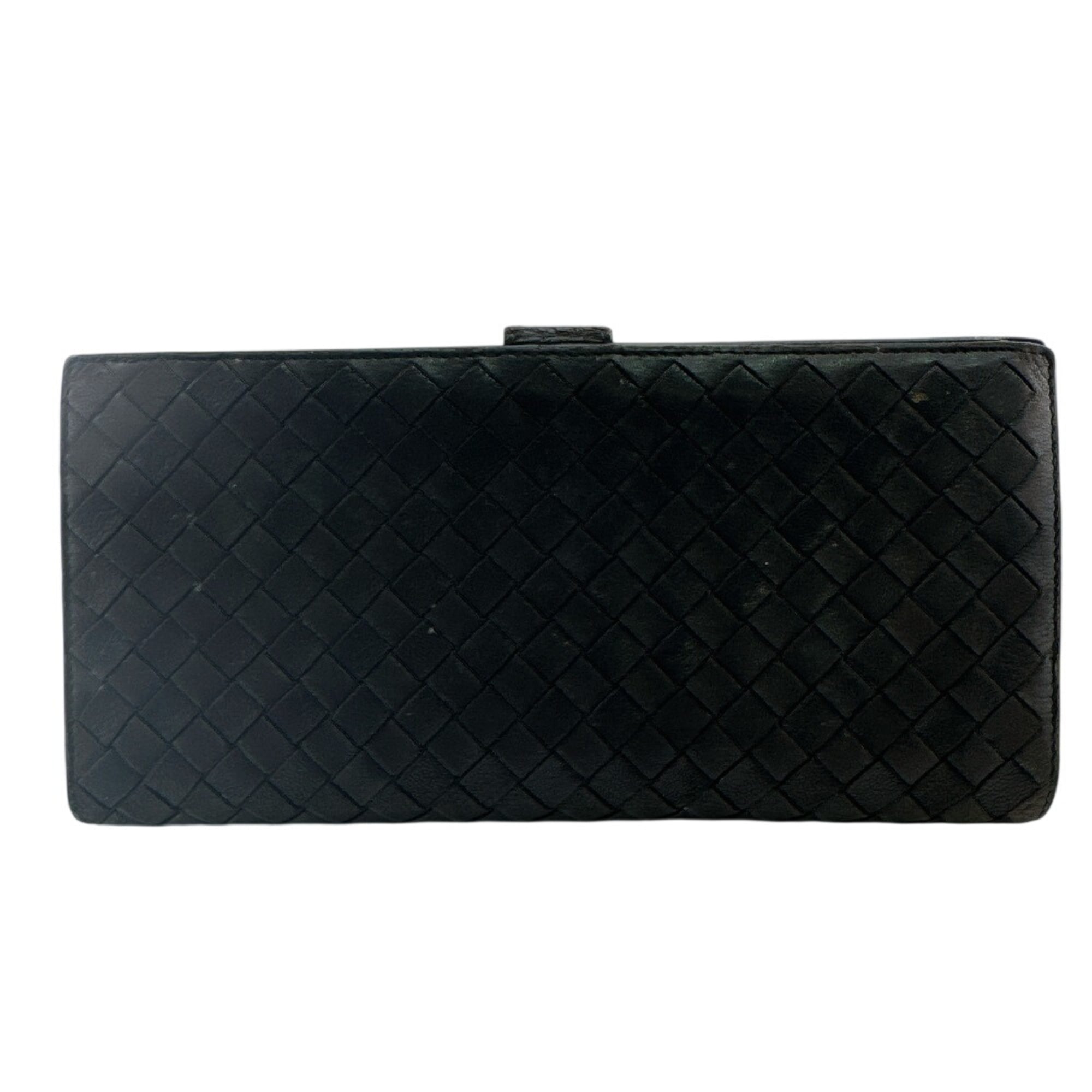Bottega Veneta Black Intrecciato Long Wallet (Bi-Fold) (Pre-Owned)