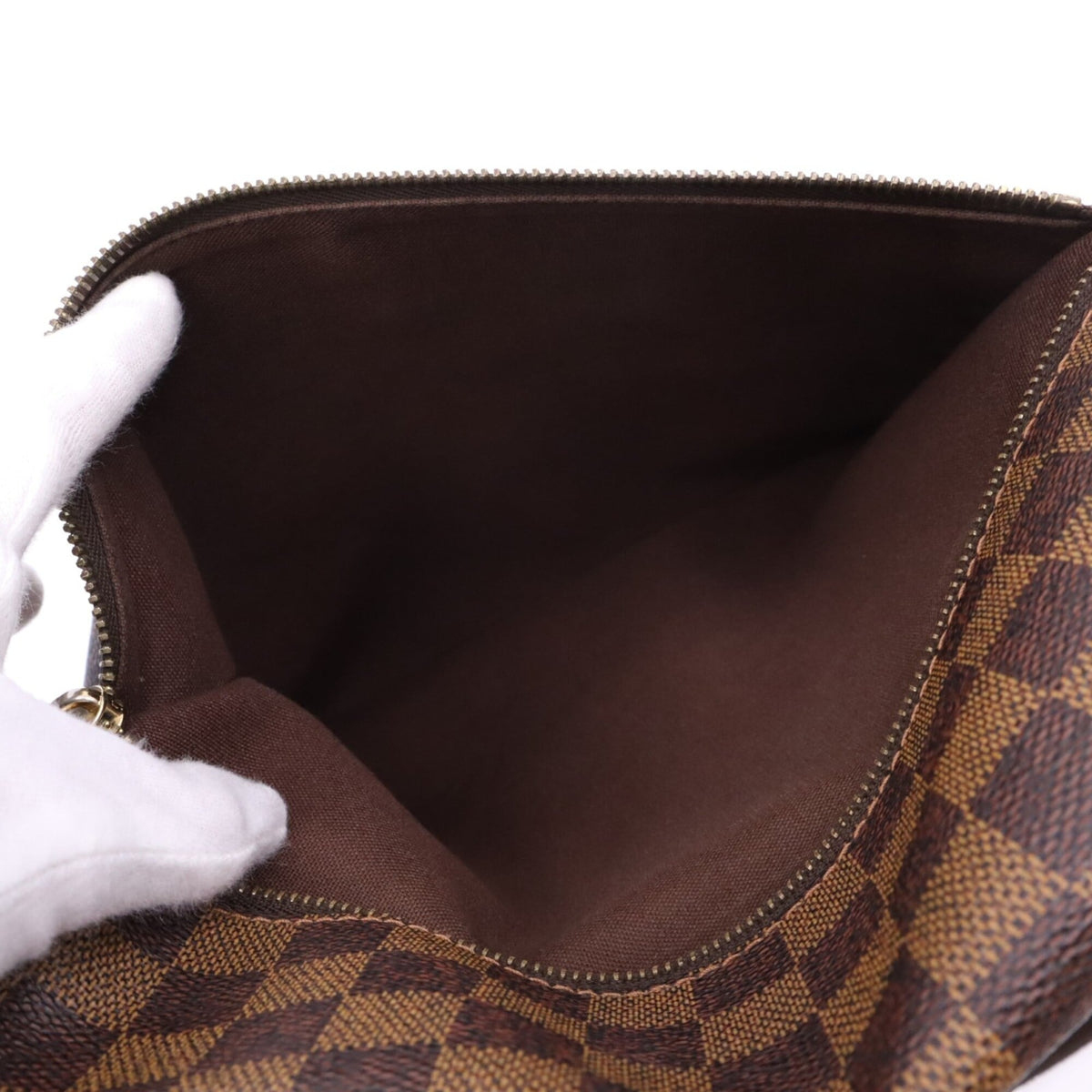 Louis Vuitton Beige Brown Coated Canvas Leather Shoulder Bag (Pre-Owned)