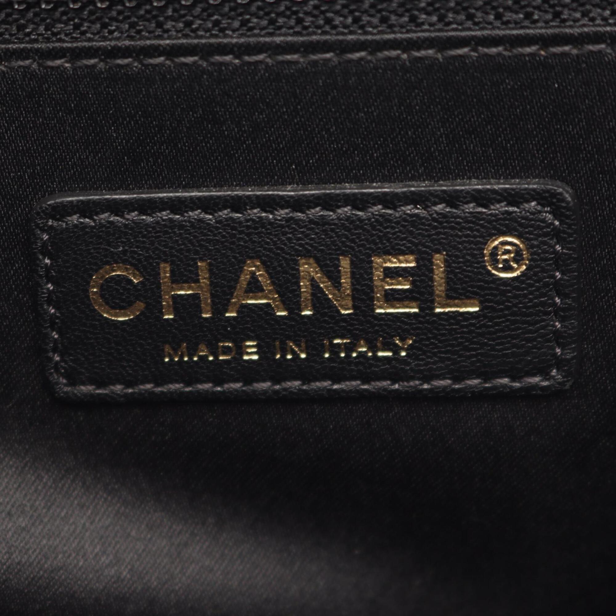 Chanel Black Grained Calfskin Handbag Tote Bag (Pre-Owned)