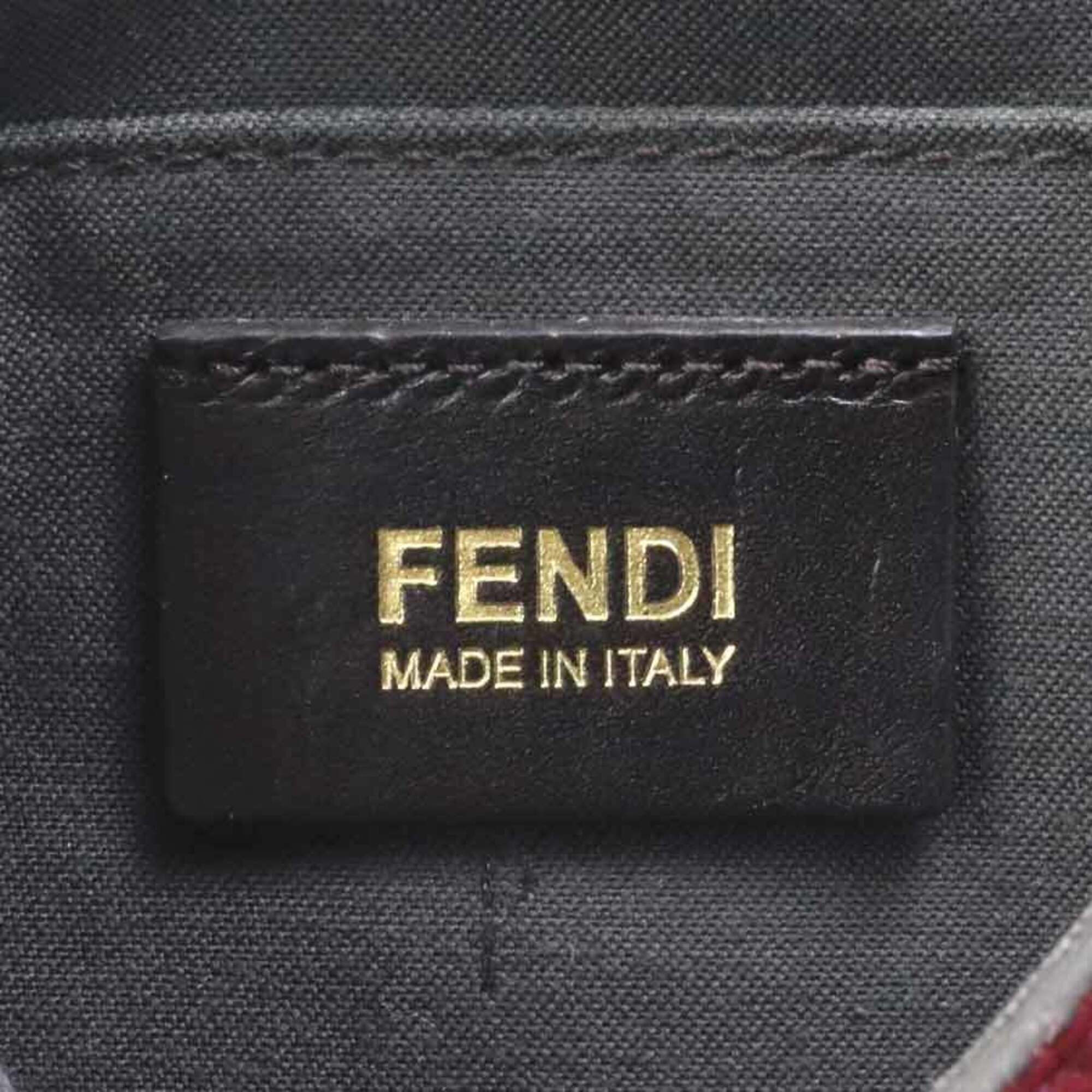Fendi Bordeaux Leather Shoulder Bag (Pre-Owned)