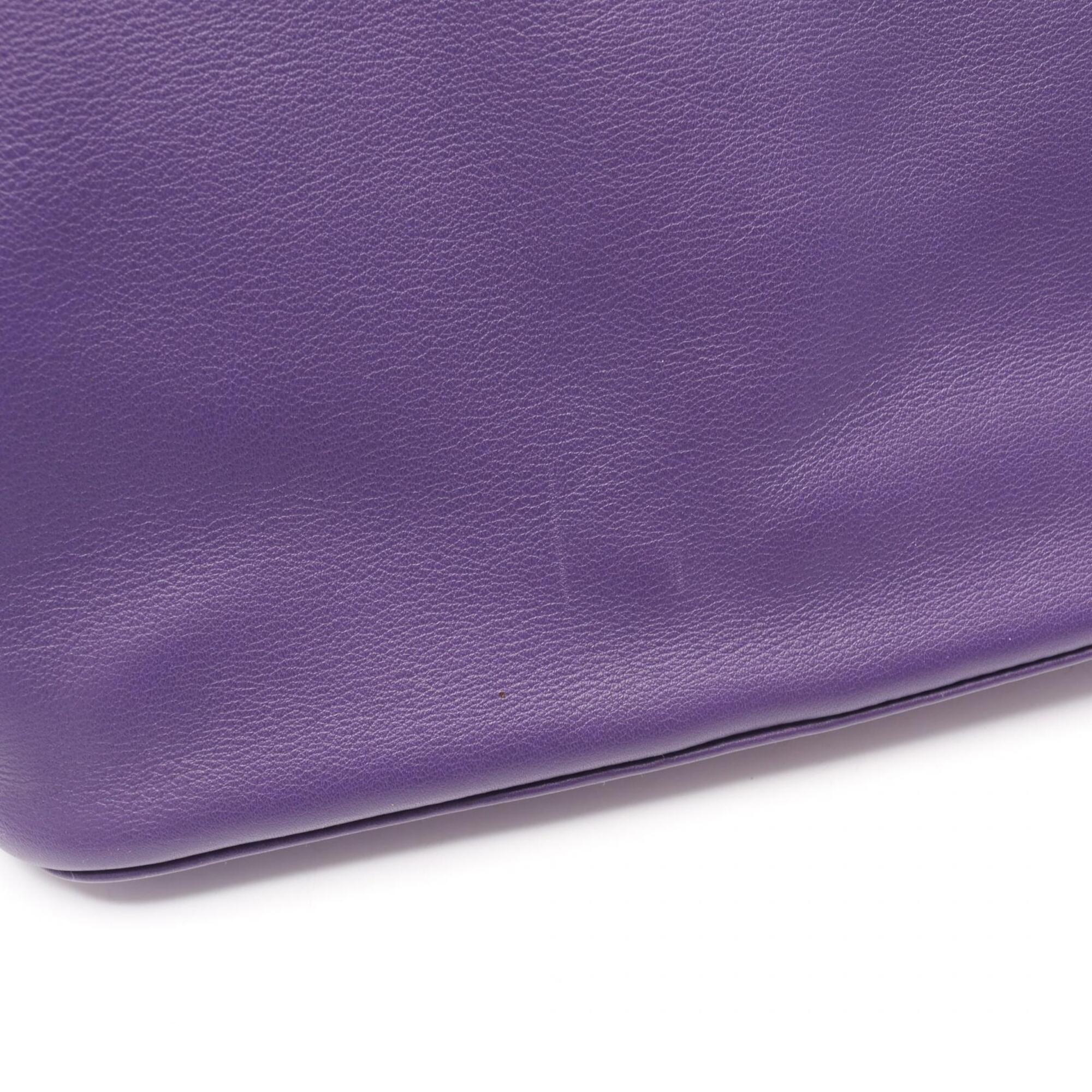 Hermes Purple Swift Leather Handbag (Pre-Owned)