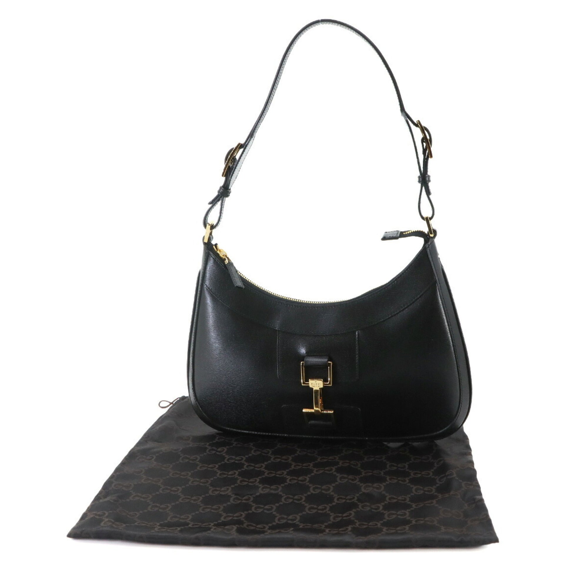 Gucci Black Leather Handbag Shoulder Bag (Pre-Owned)